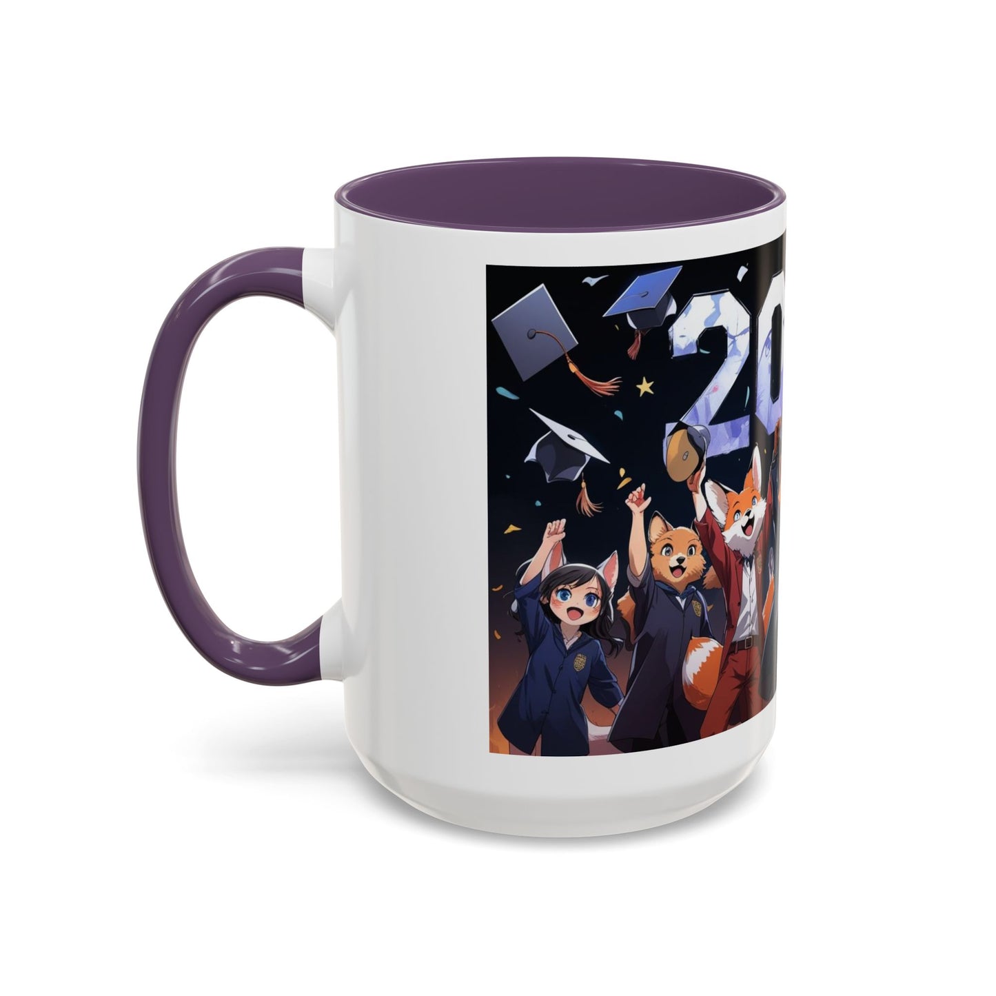 Anime Animals Graduation Celebration Coffee Mug, Funny Animal Graduation Mug, Custom Graduate Gift, Class of 2025 Mug, Unique Graduation Present