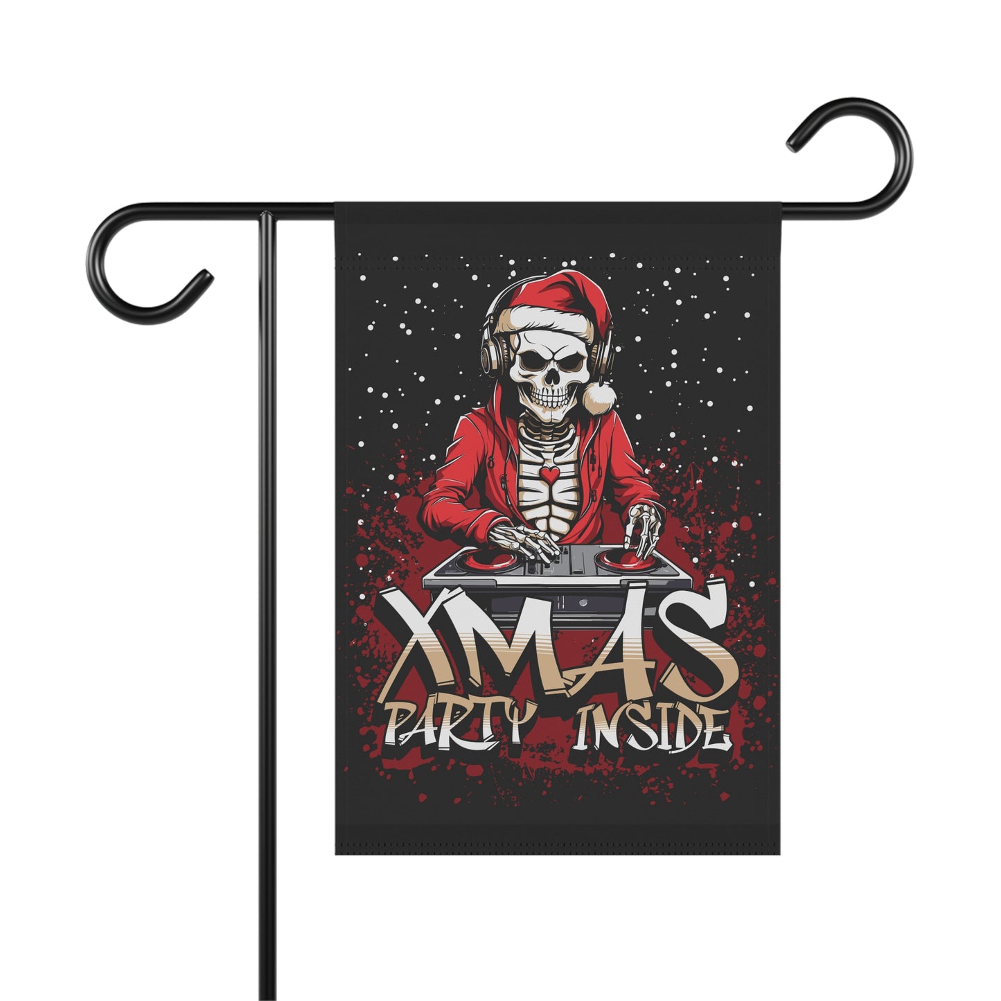 Festive Skeleton Banner, Halloween Party Decor, Xmas Garden Flag, Spooky Home Decoration, Unique Holiday Banner