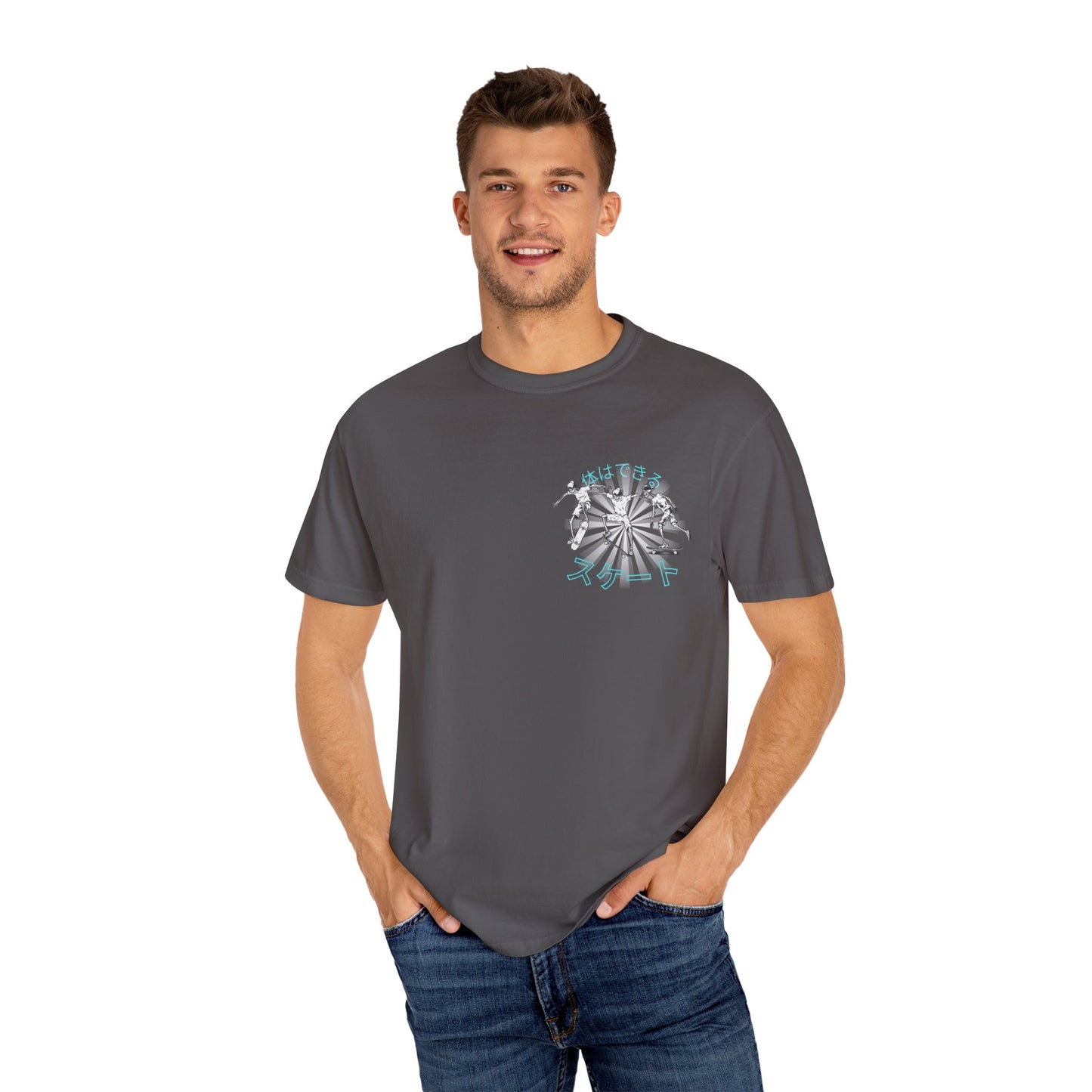 Japanese Skateboarding Design T-Shirt, Unisex Graphic Tee, Casual Streetwear, Gift for Skaters, Trendy Graphic T-Shirt, Funny Skate Shirt