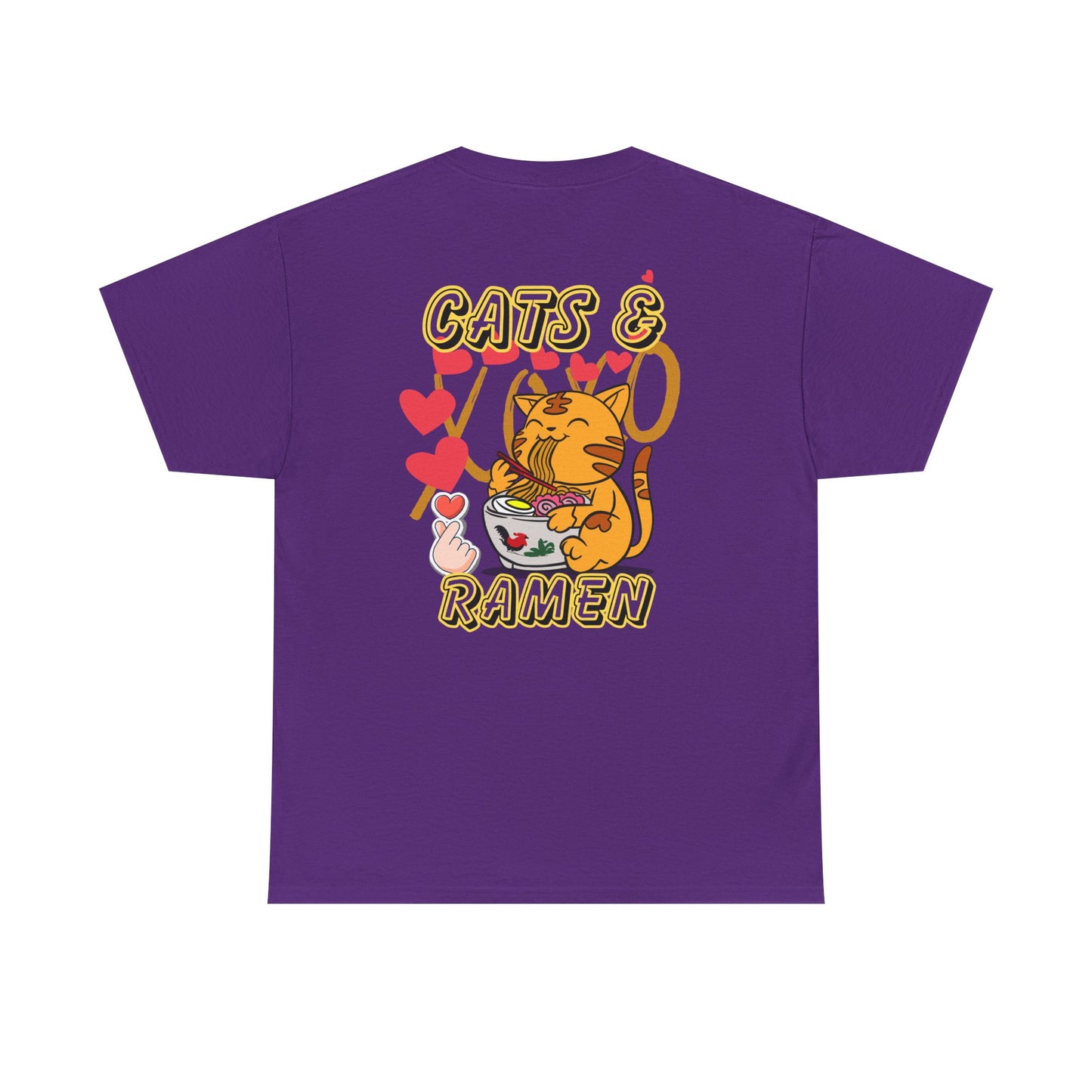 Cute Cat & Ramen Graphic Tee, Fun T-Shirt for Cat Lovers, Gift for Foodies, Casual Wear, Perfect for Parties & Celebrations