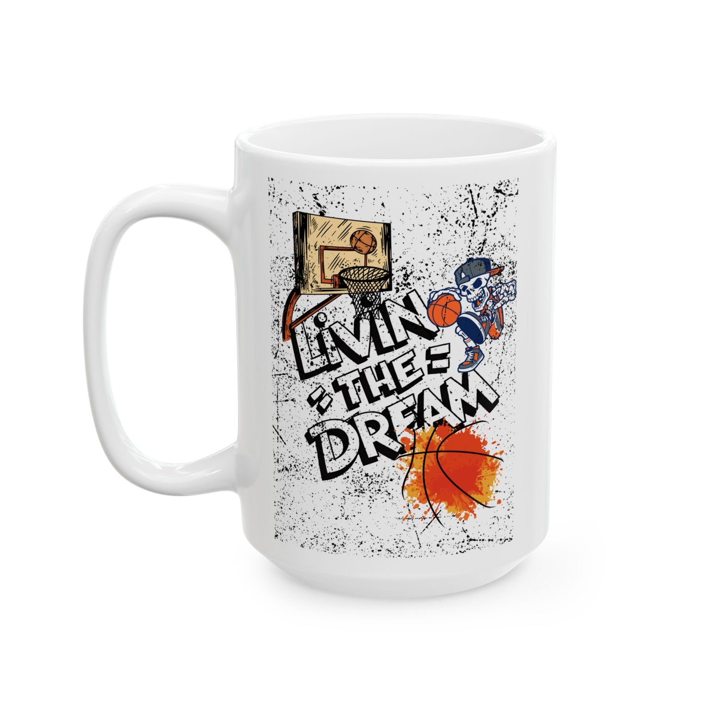Artistic Basketball Ceramic Mug - Perfect for Sports Fans, Gifts for Him, Unique Coffee Cup, Basketball Lover's Gift, Home & Office Decor