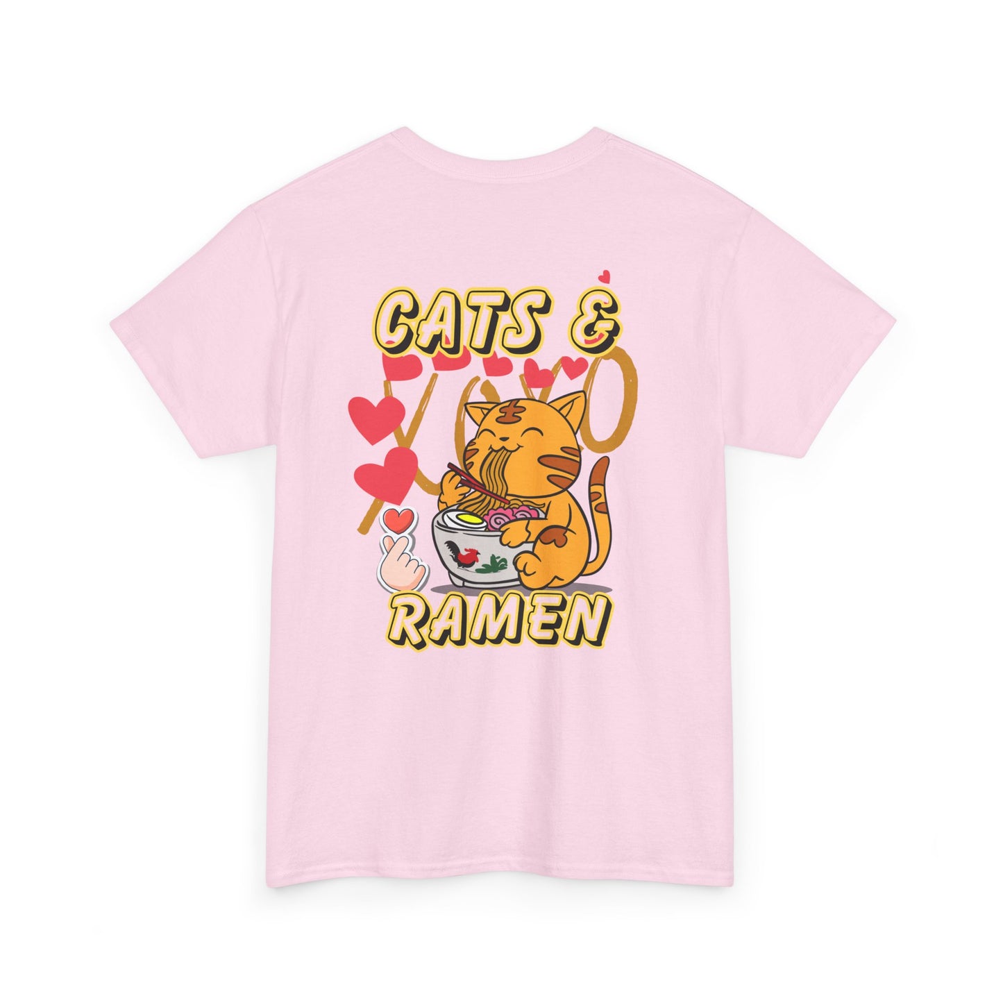Cute Cat & Ramen Graphic Tee, Fun T-Shirt for Cat Lovers, Gift for Foodies, Casual Wear, Perfect for Parties & Celebrations