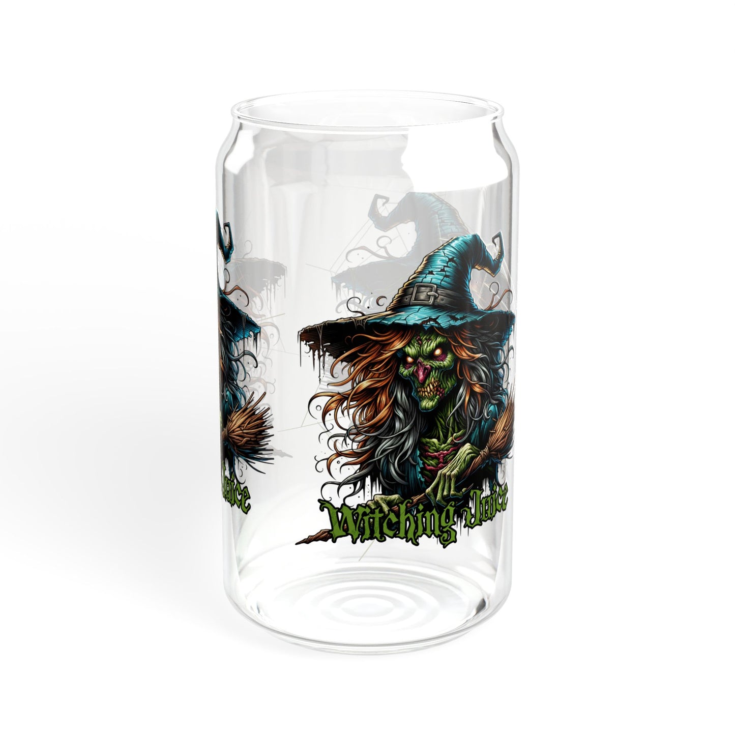 Witchy Sipper Glass | 16oz | Halloween Drinkware, Spooky Decor, Gift for Witch Lovers, Eco-Friendly Straw, Kitchen Accessory