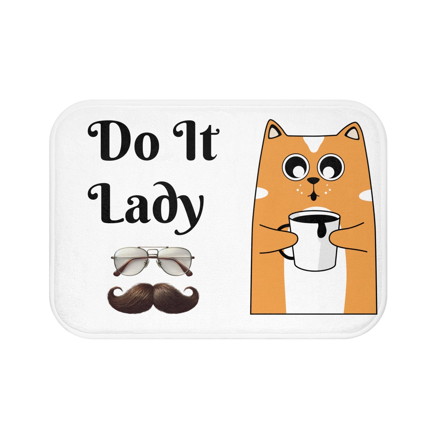 Chit Do it lady Cat Bath Mat - Cute Bathroom Decor, Personalized Bath Rug, Gifts for Cat Lovers, Funny Bath Accessories, Cozy Home Decor