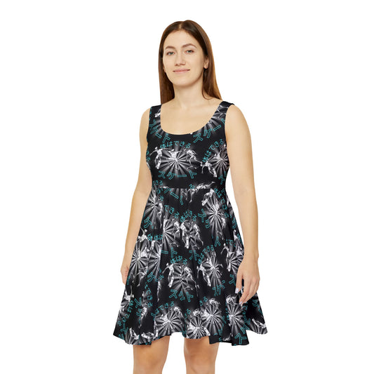 Floral Skater Dress - Funky Japanese Print, Trendy Summer Outfit