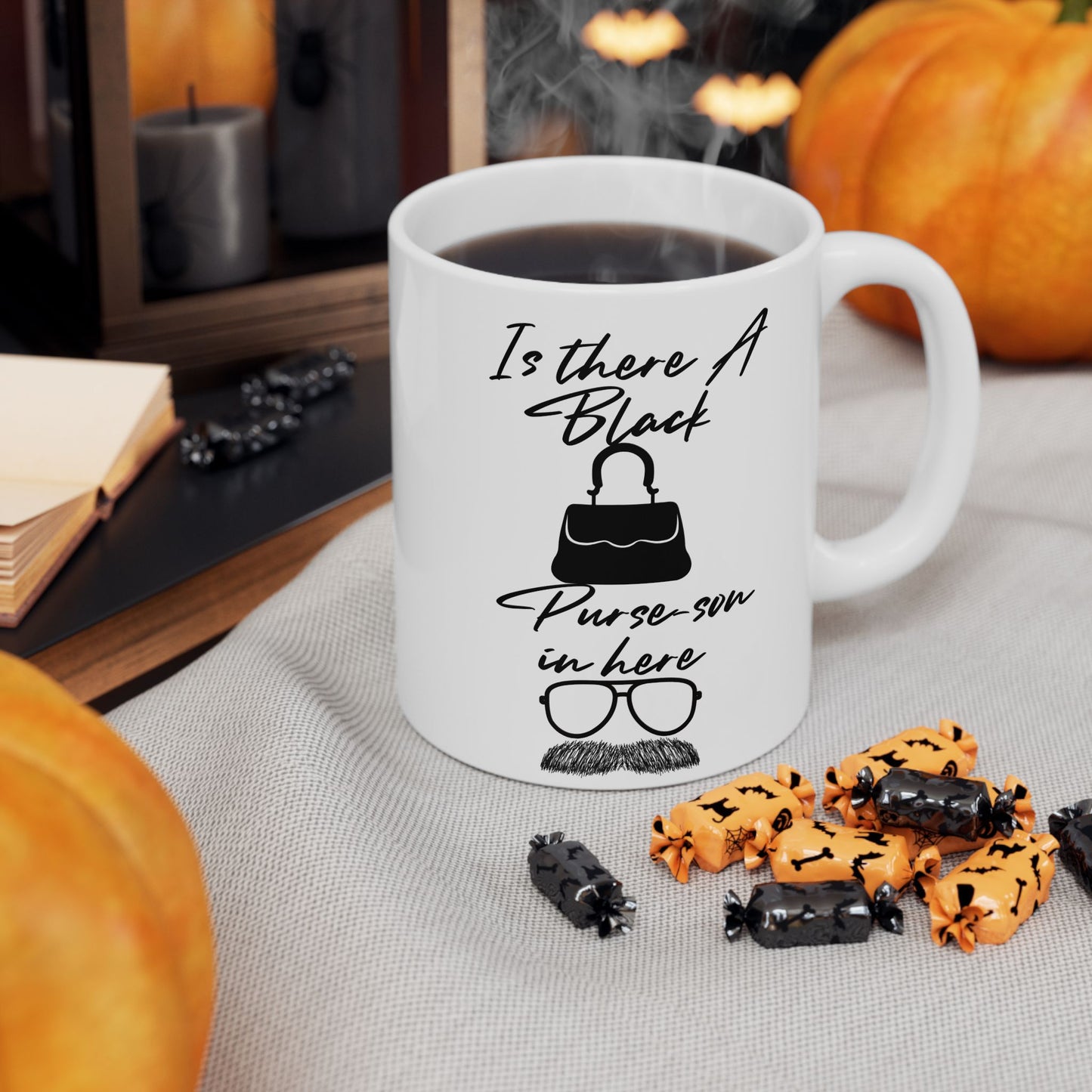 Black Purse  Ceramic Mug | Funny Coffee Cup for Teachers, Birthday Gift, Office Humor, 11oz 15oz