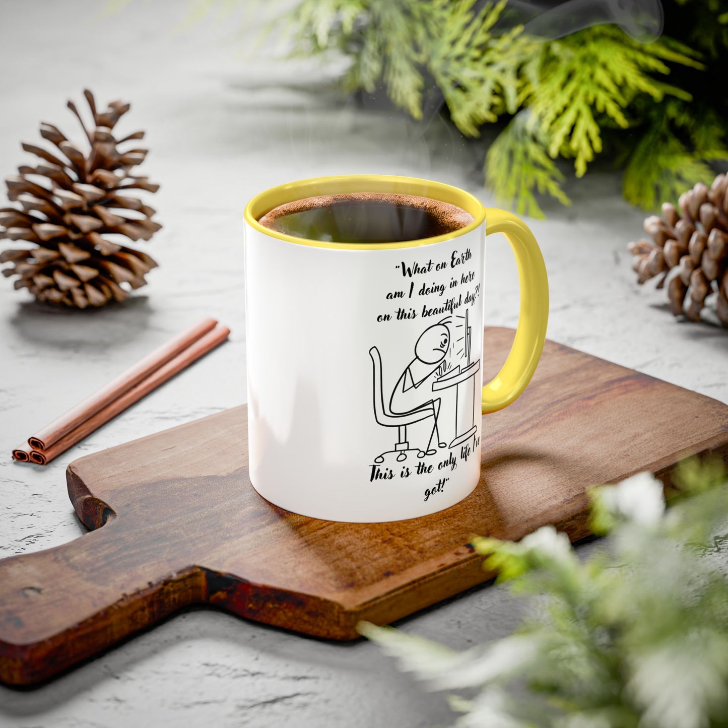 What am I doing here Coffee Mug | Fun Gift for Cat Lovers, Office Decor, Birthday, Inspirational Quote