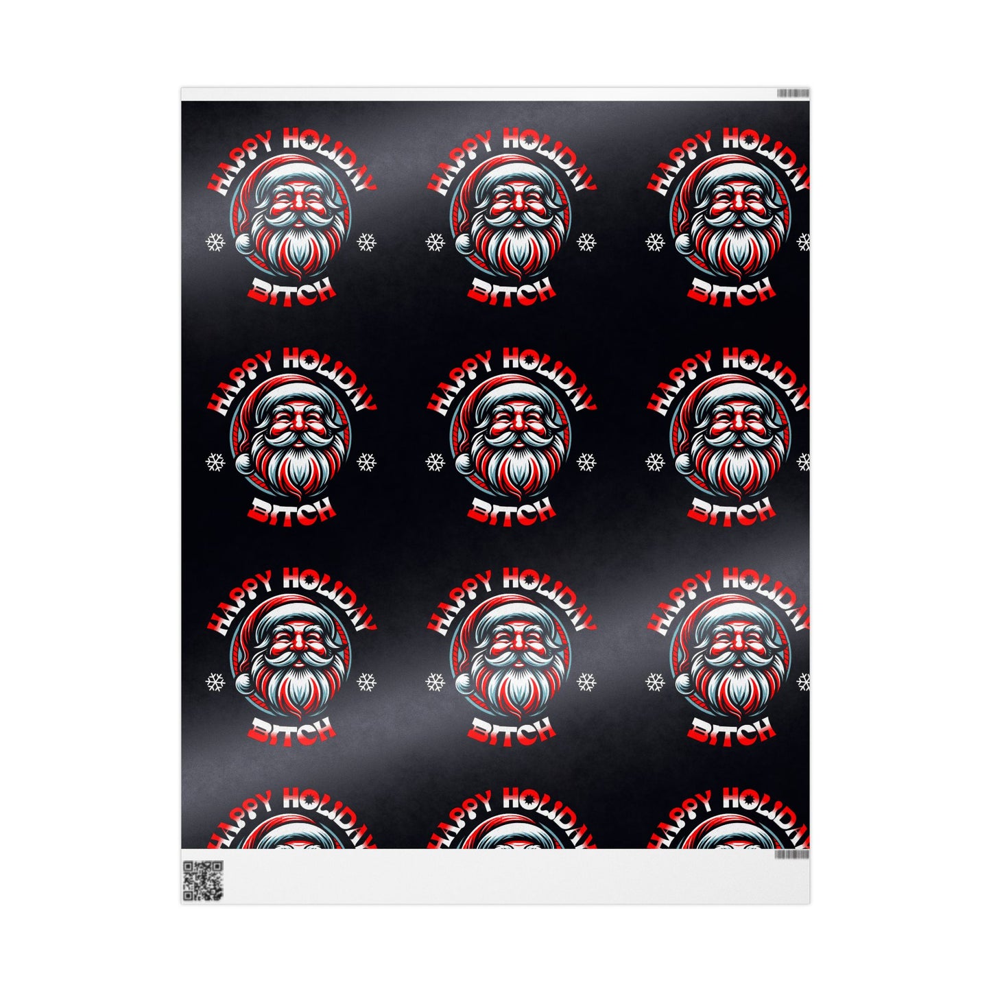 happy xmas bitch Paper Roll, Holiday Gift Wrap for Christmas, Birthdays, and Special Occasions - Unique Black Design