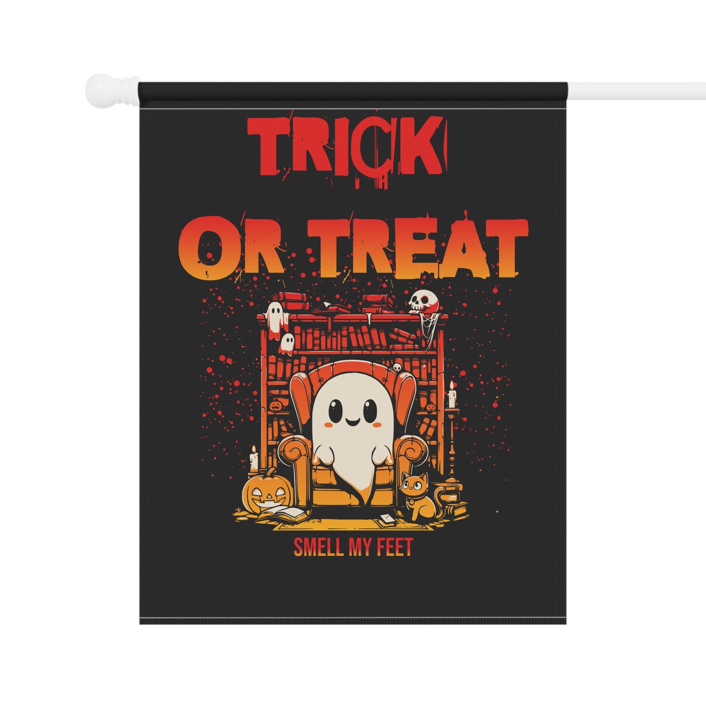 Halloween Garden Banner, Trick or Treat Yard Decor, Spooky House Flag, Fall Outdoor Decoration, Ghost Themed Sign