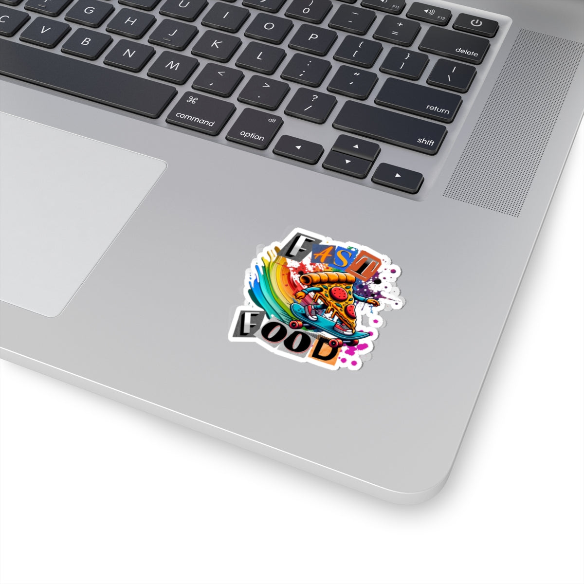 Fast Food Skateboarding Pizza Kiss-Cut Stickers, Fun Laptop Decal, Colorful Wall Art, Gifts for Food Lovers, Kids Party Supplies