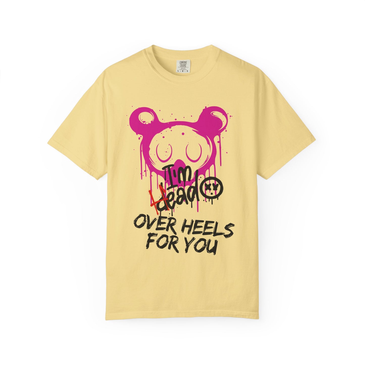 Head Over Heels T-Shirt with Cute Design, Perfect Gift for Friends, Casual Wear, Valentine's Day, Year-Round Fashion