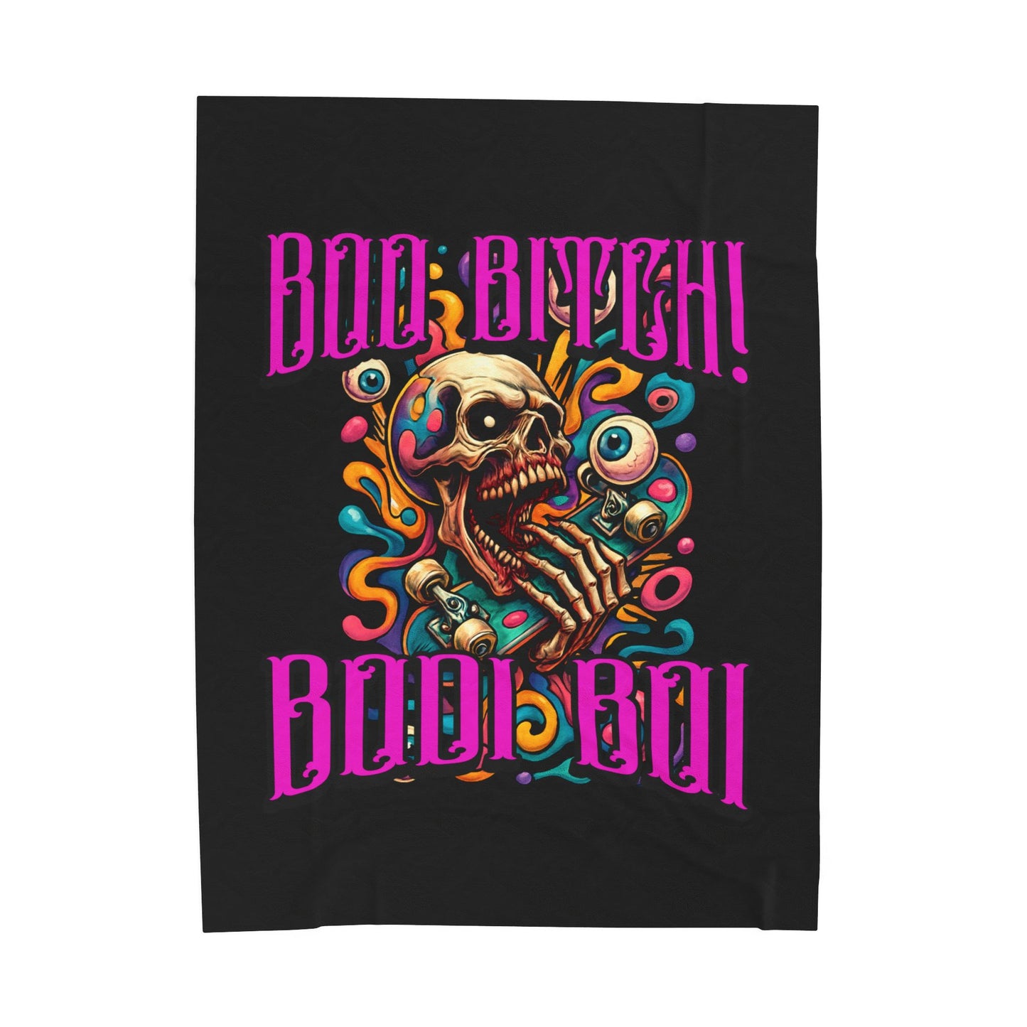 Bold Skull Graphic Plush Blanket - 'Boo Bitch! Boi Boi', Cozy Halloween Decor, Perfect Gift for Halloween Parties, Spooky Home [...]