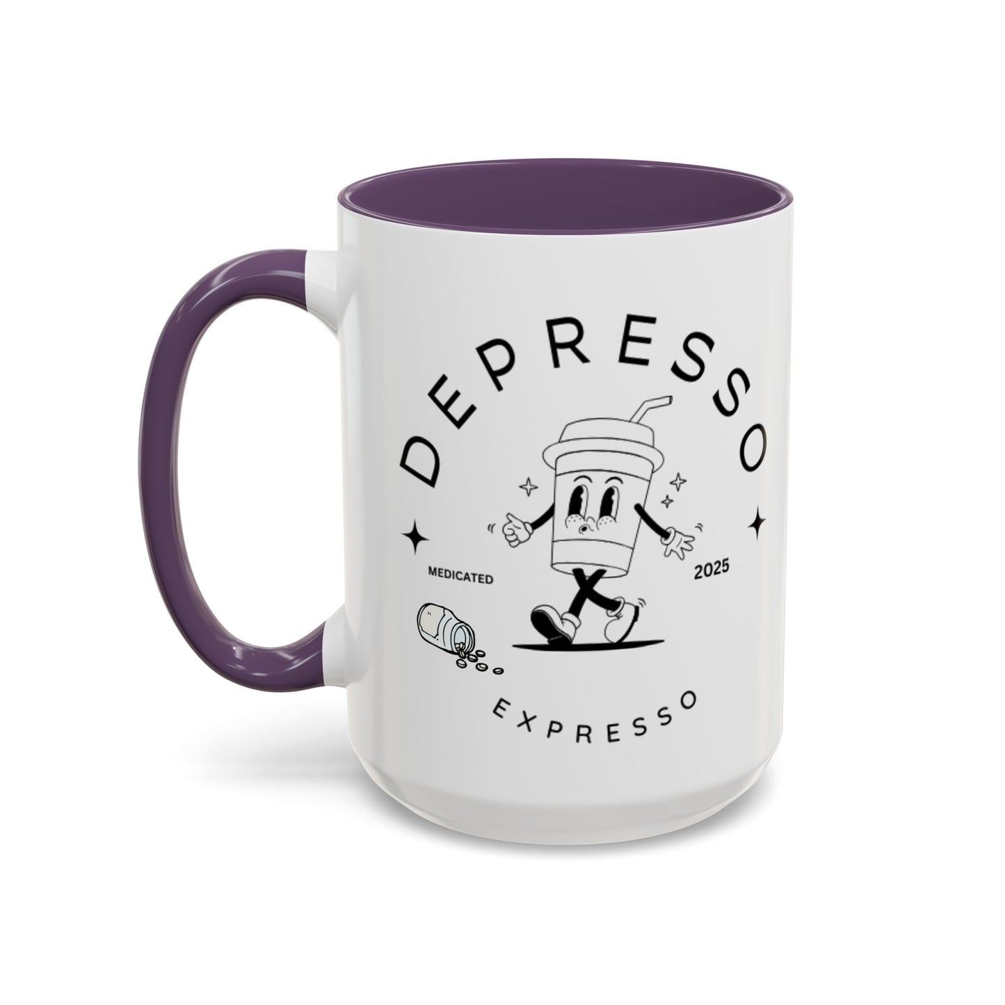 Coffee Mug, Funny Espresso Mug, Gift for Coffee Lovers, Depresso Expresso Humor Cup, Kitchen Decor, Barista Gift, Quirky Beverage Cup,