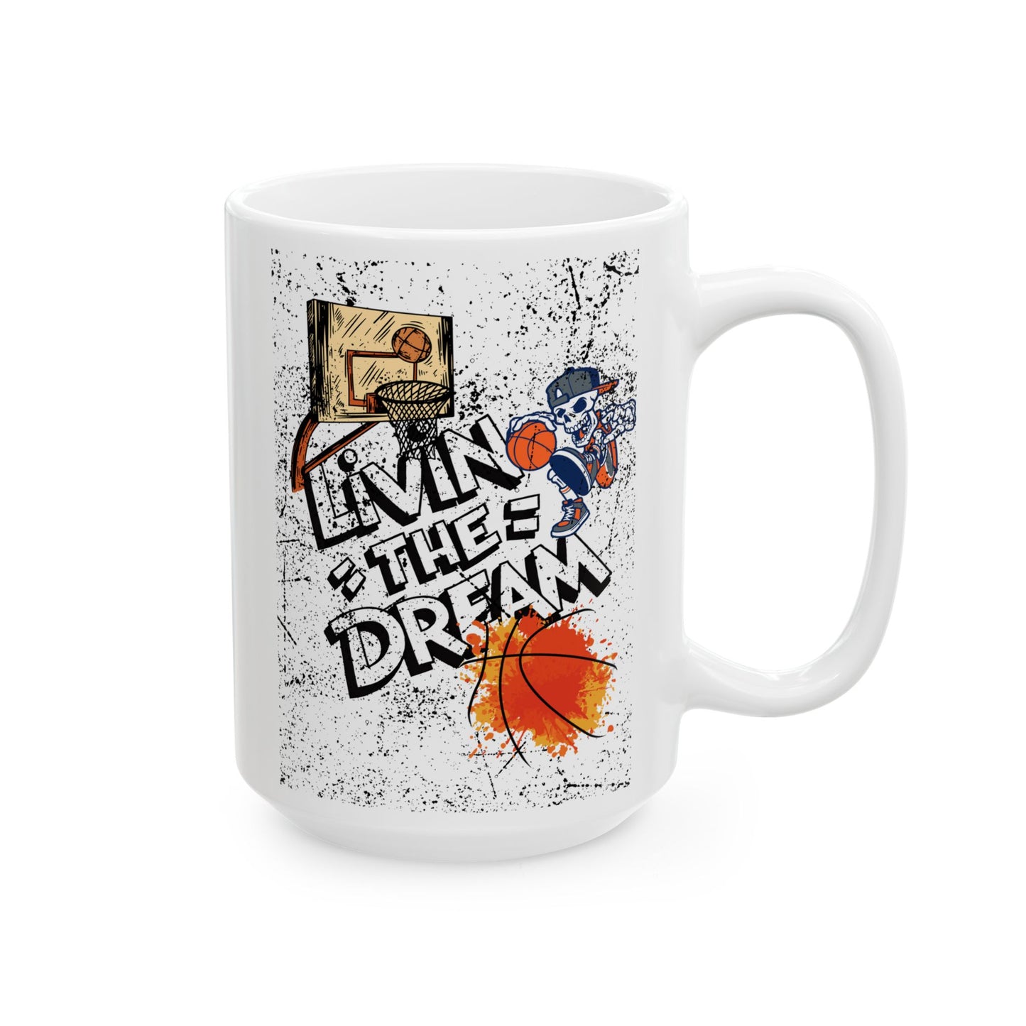 Artistic Basketball Ceramic Mug - Perfect for Sports Fans, Gifts for Him, Unique Coffee Cup, Basketball Lover's Gift, Home & Office Decor