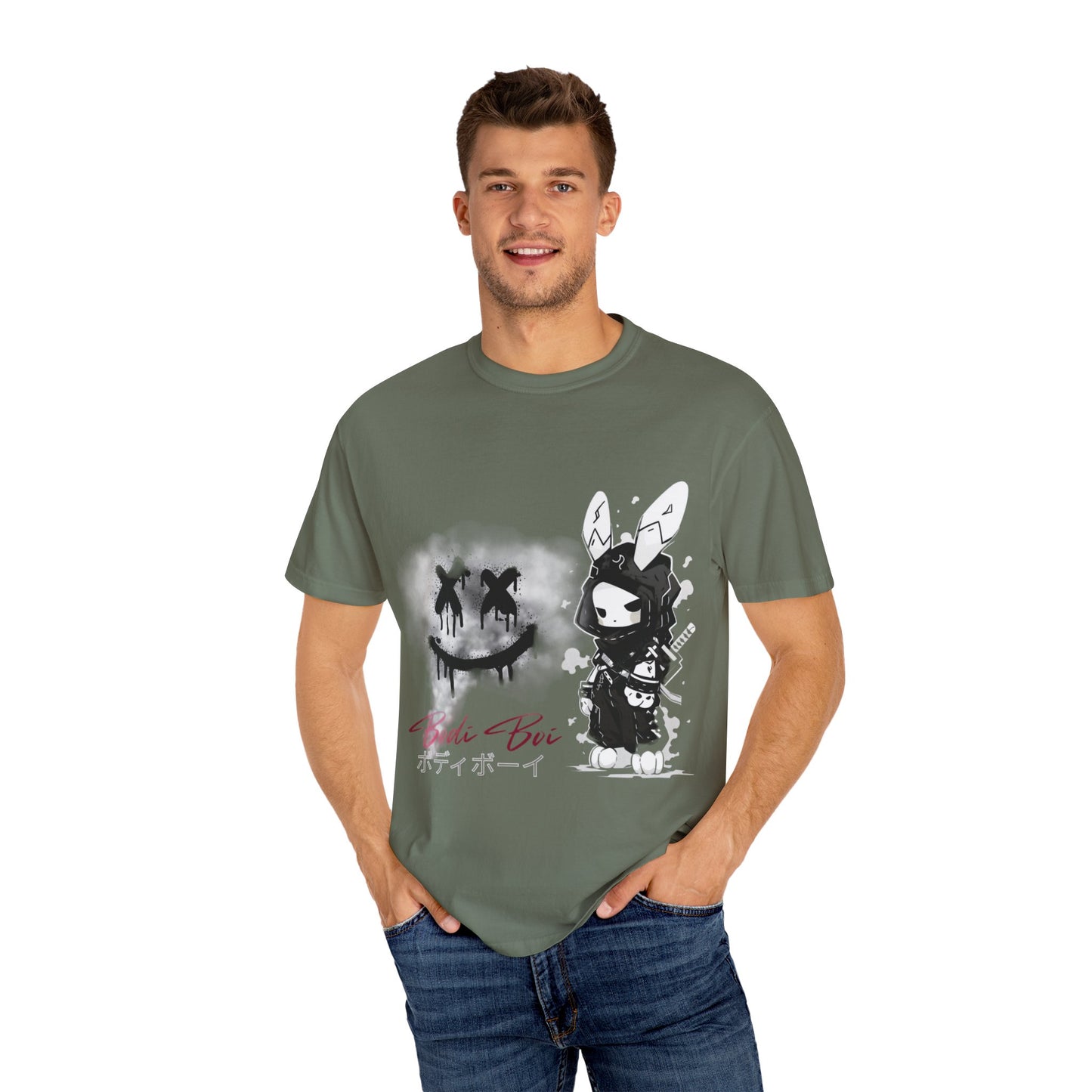 Artistic Graphic Tee featuring Unique Bunny Design, Unisex T-Shirt, Casual Wear, Streetwear, Gift for Anime Lovers, Alternative Fashion