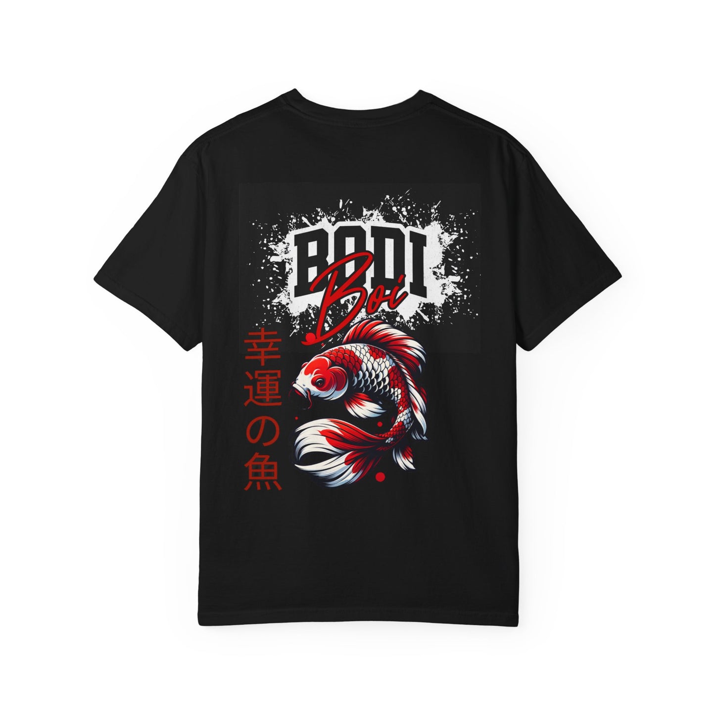 Garment-Dyed Unisex T-Shirt with Bold Koi Design, Trendy Streetwear, Gift for Casual Wear, Unique Graphic Tee, Perfect for Summer Vibes