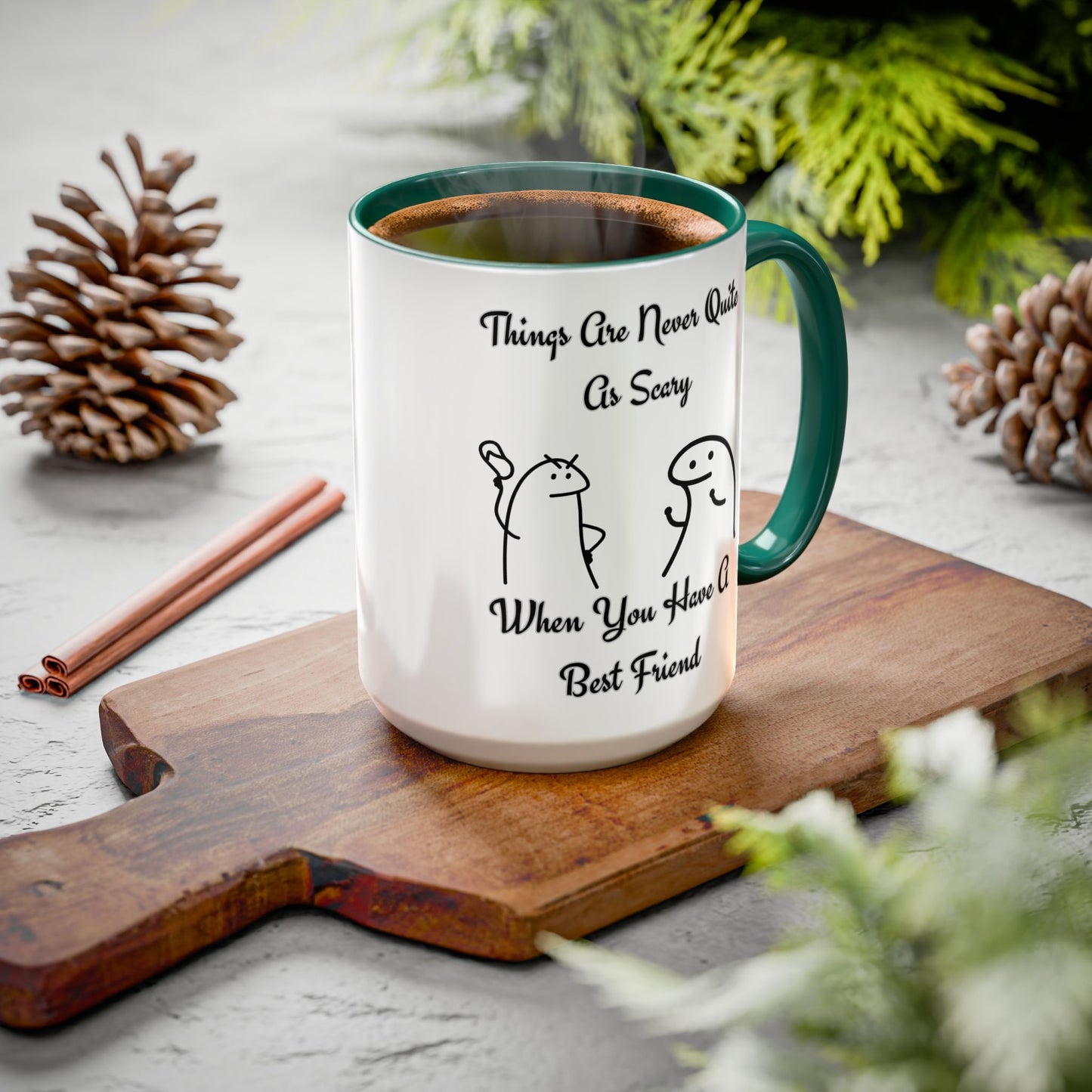 Best Friend Coffee Mug, Colorful Friendship Mug, Cute Gift for Friends, Inspirational Quote Mug, 11oz, 15oz