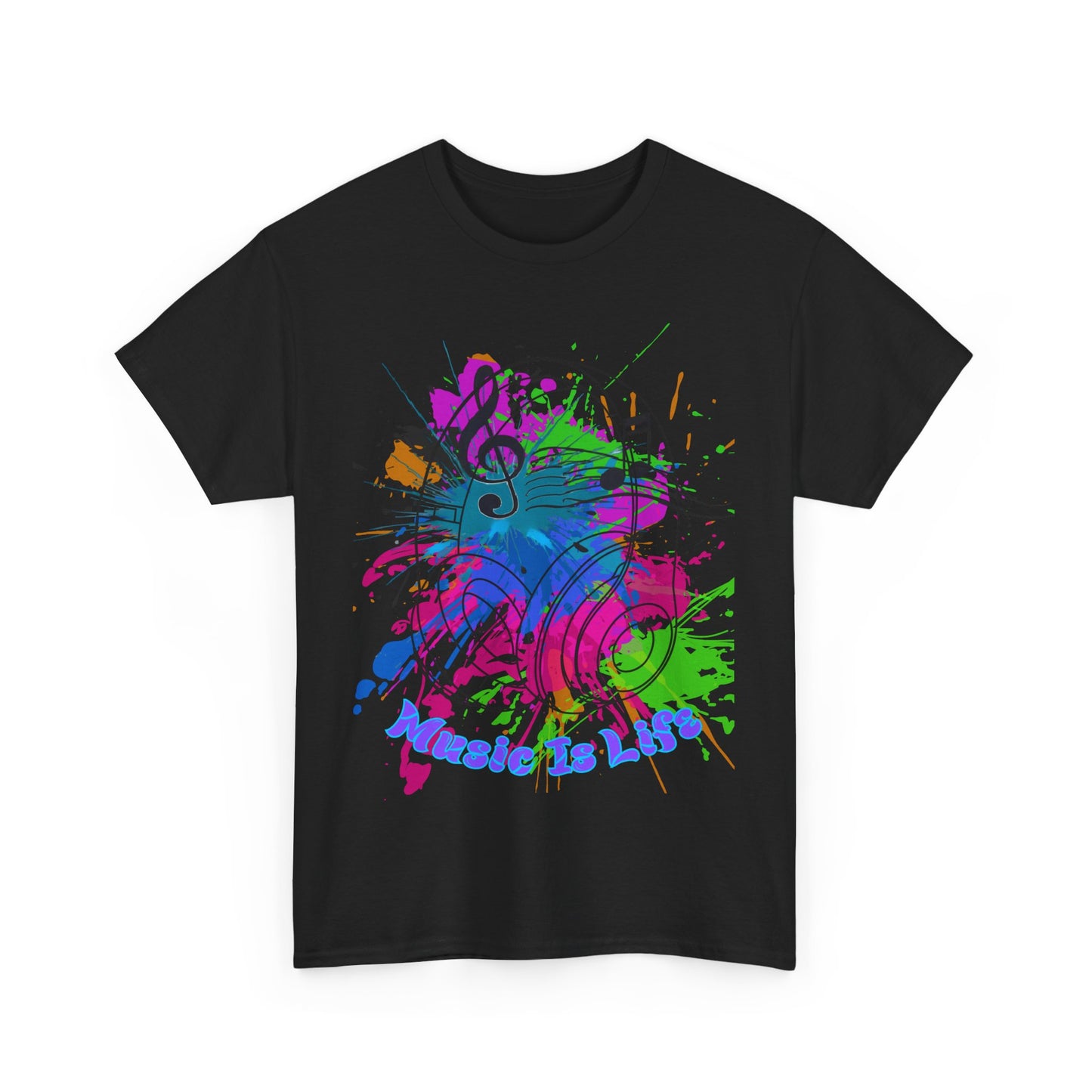 Music Is Life Unisex Heavy Cotton Tee - Perfect for Music Lovers, Gift for Musicians, Concerts, Festivals, Everyday Wear