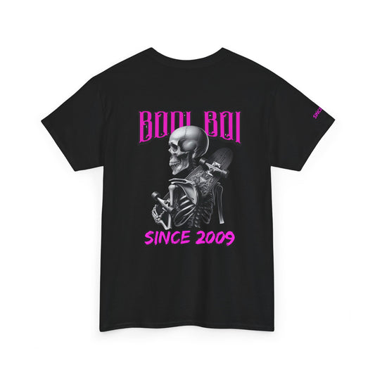 Boo Boi Graphic Tee - Unisex Heavy Cotton Shirt for Halloween, Casual Wear, Costume Parties, Spooky Vibes, Vintage Style, Skeleton Theme