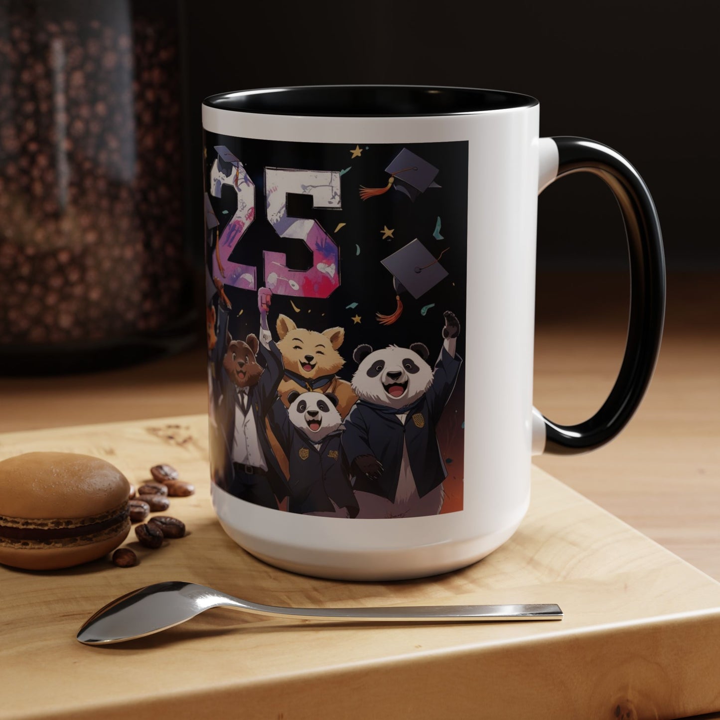 Anime Animals Graduation Celebration Coffee Mug, Funny Animal Graduation Mug, Custom Graduate Gift, Class of 2025 Mug, Unique Graduation Present