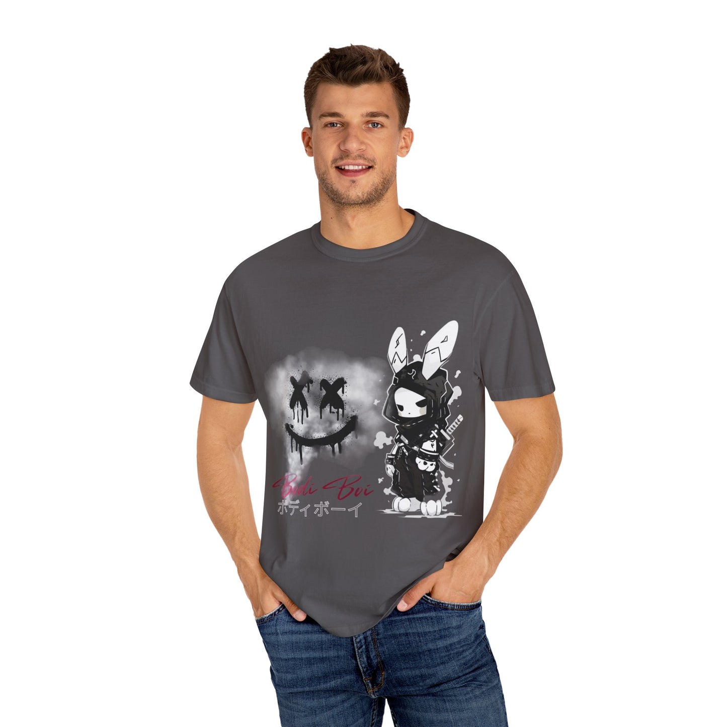 Artistic Graphic Tee featuring Unique Bunny Design, Unisex T-Shirt, Casual Wear, Streetwear, Gift for Anime Lovers, Alternative Fashion
