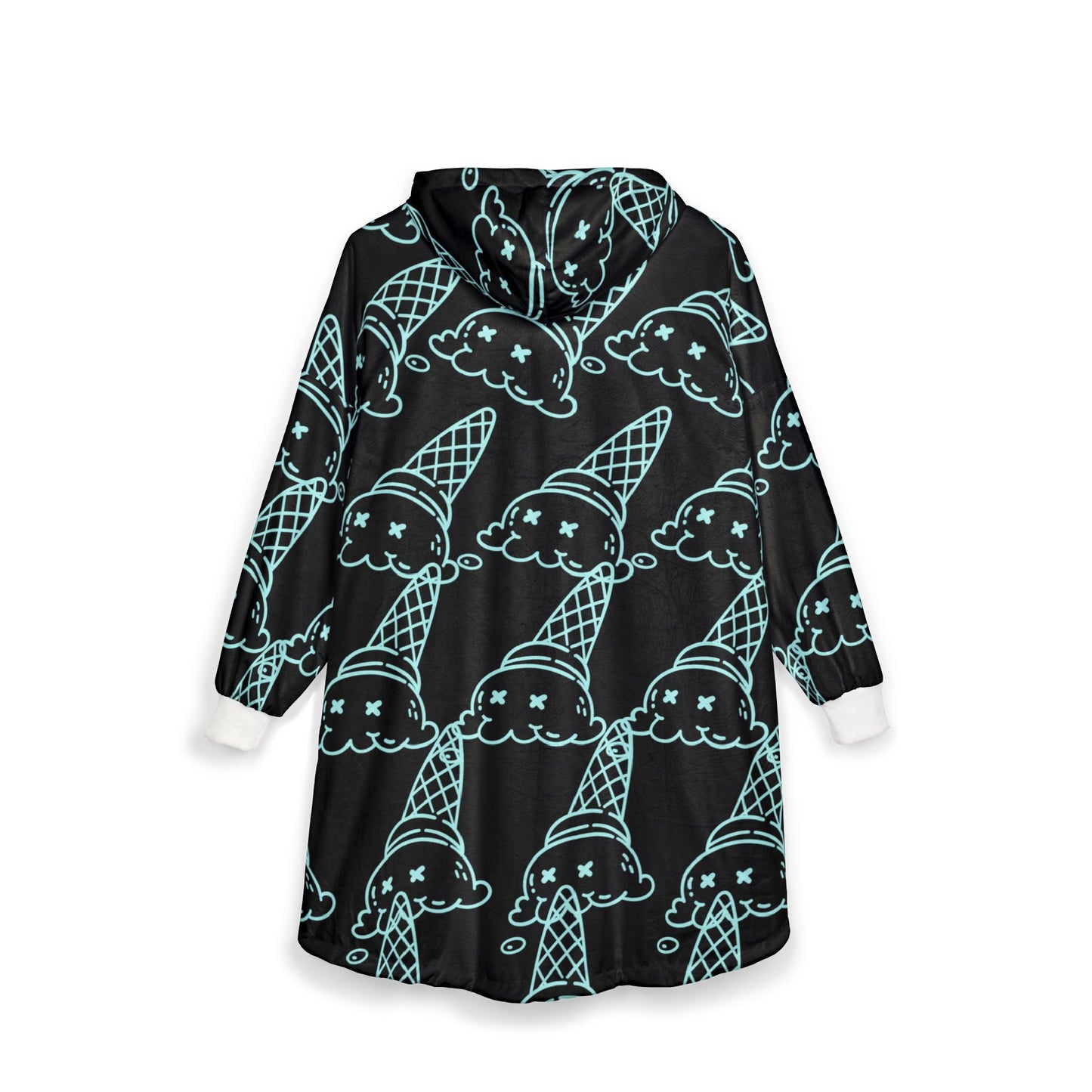 Cozy Ice Cream Hooded Blanket | Cute Chill Nights, Perfect Gift for Ice Cream Lovers, Home Comforts, Lounge Wear, Unique Fashion