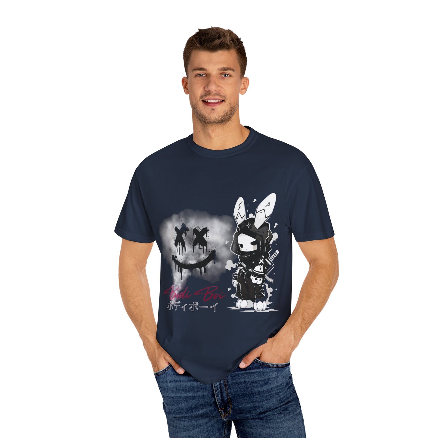 Artistic Graphic Tee featuring Unique Bunny Design, Unisex T-Shirt, Casual Wear, Streetwear, Gift for Anime Lovers, Alternative Fashion