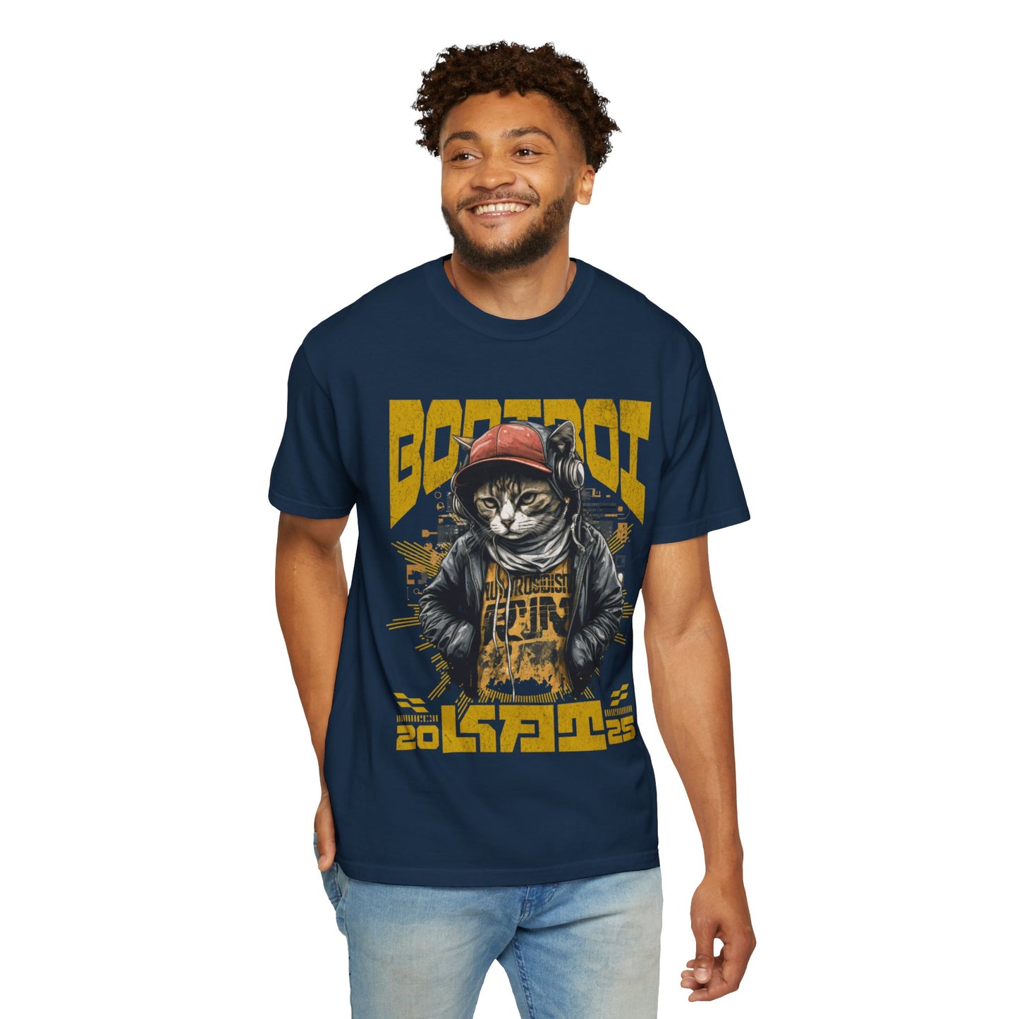 Bodi boi Unisex Vintage Style T-Shirt, Trendy Apparel for Cat Lovers, Casual Wear, Unique Gift Idea