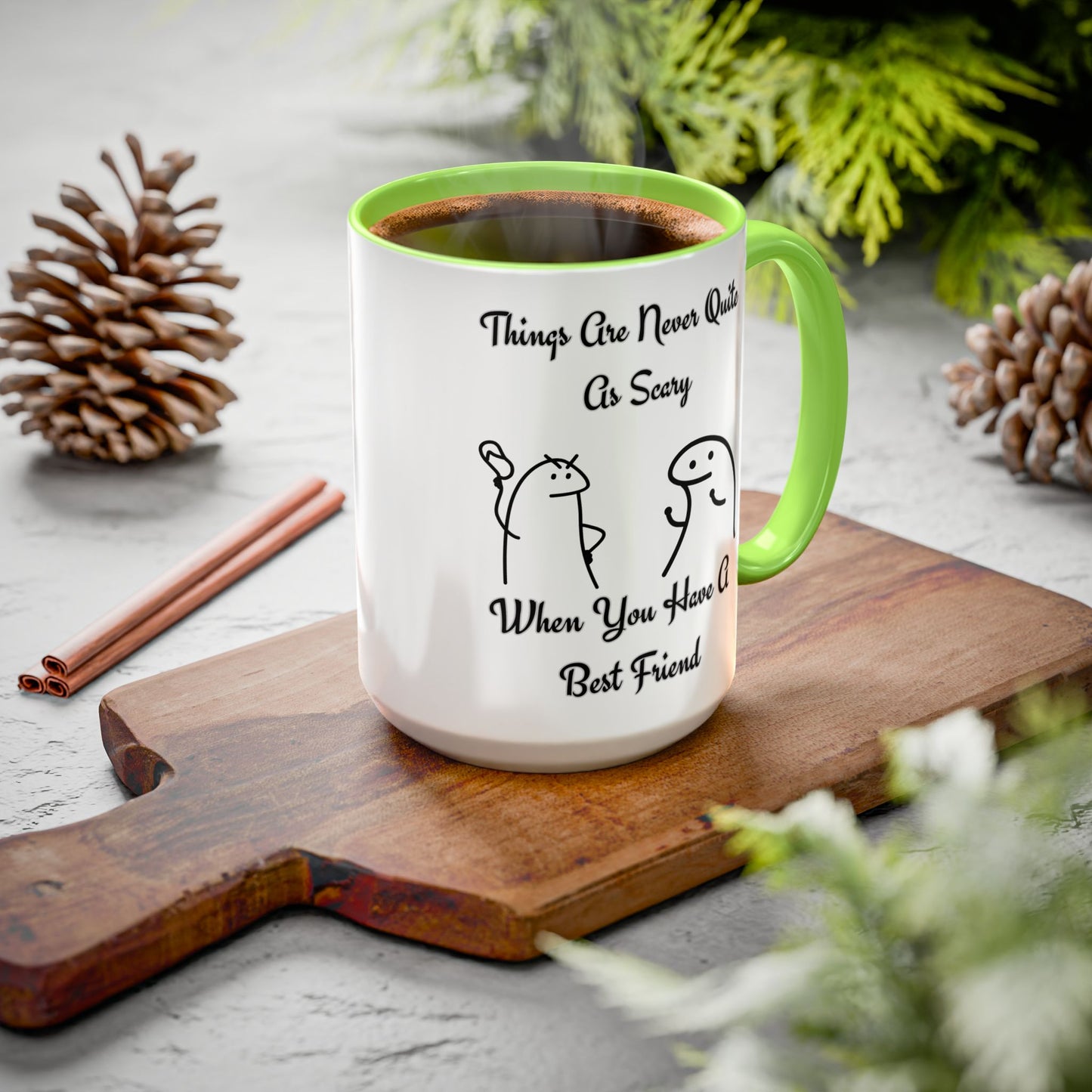 Best Friend Coffee Mug, Colorful Friendship Mug, Cute Gift for Friends, Inspirational Quote Mug, 11oz, 15oz