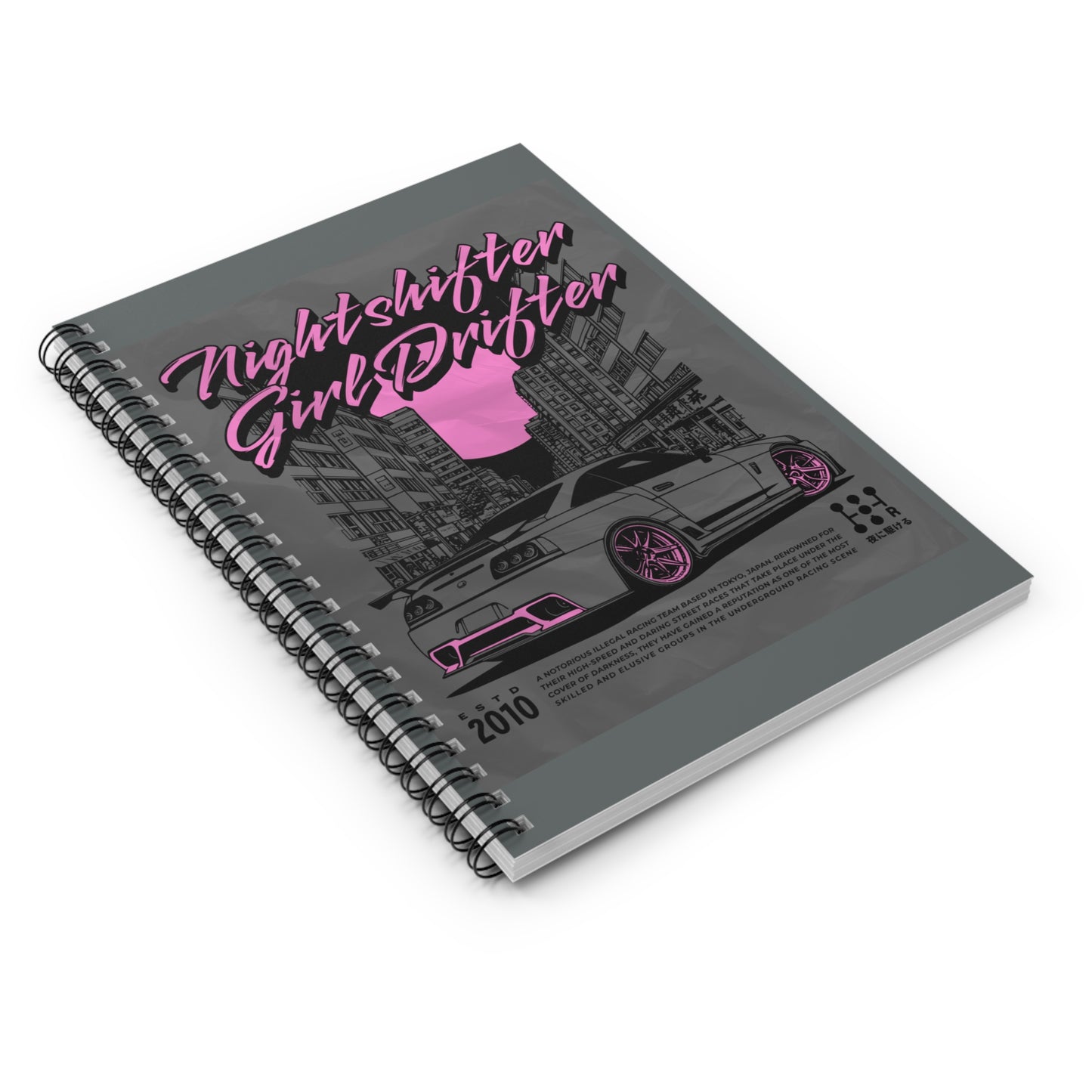 Nightshifter Girl Drifter Spiral Notebook - Ruled Line, Car Enthusiast Journal, Gift for Girls Who Drift, Vintage Car Notepad, Stylish [...]