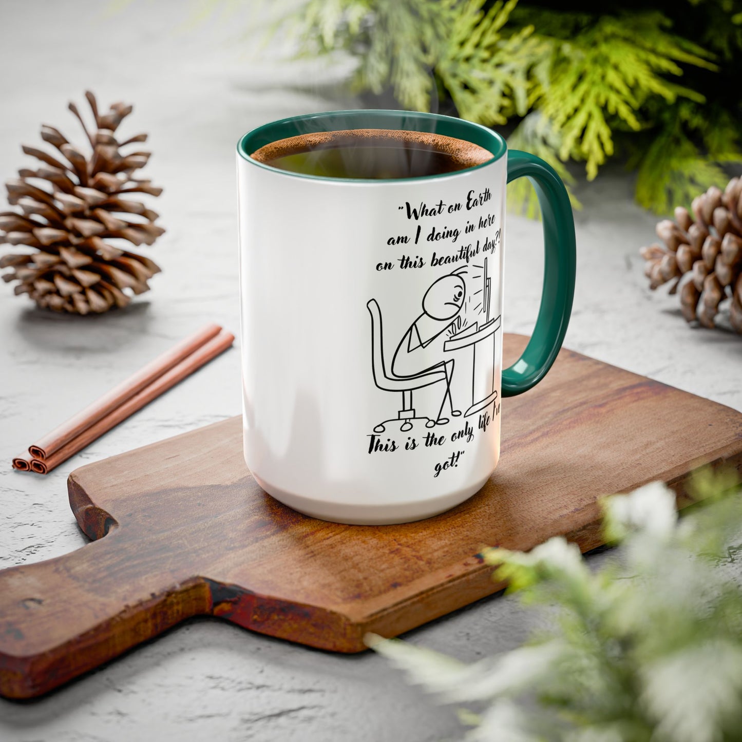 What am I doing here Coffee Mug | Fun Gift for Cat Lovers, Office Decor, Birthday, Inspirational Quote