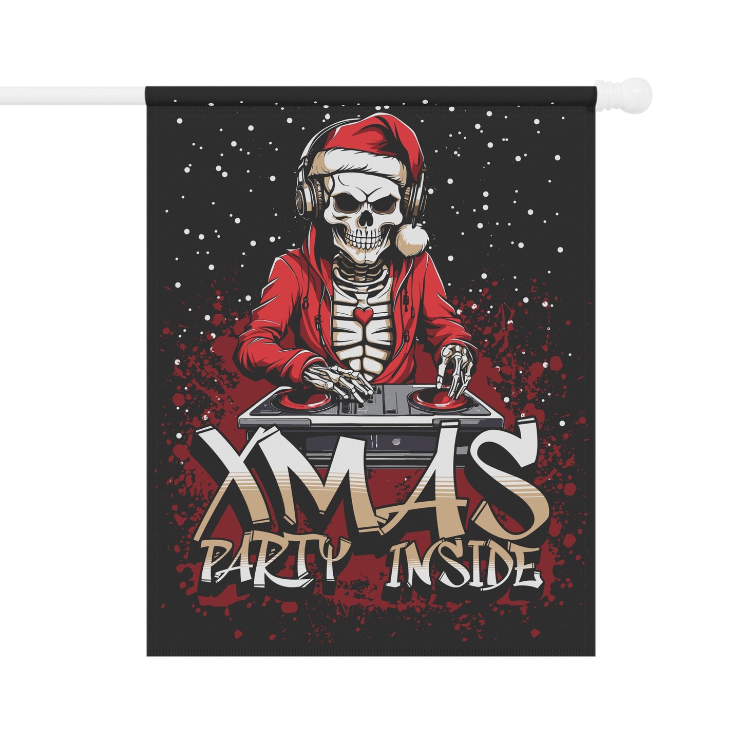 Festive Skeleton Banner, Halloween Party Decor, Xmas Garden Flag, Spooky Home Decoration, Unique Holiday Banner