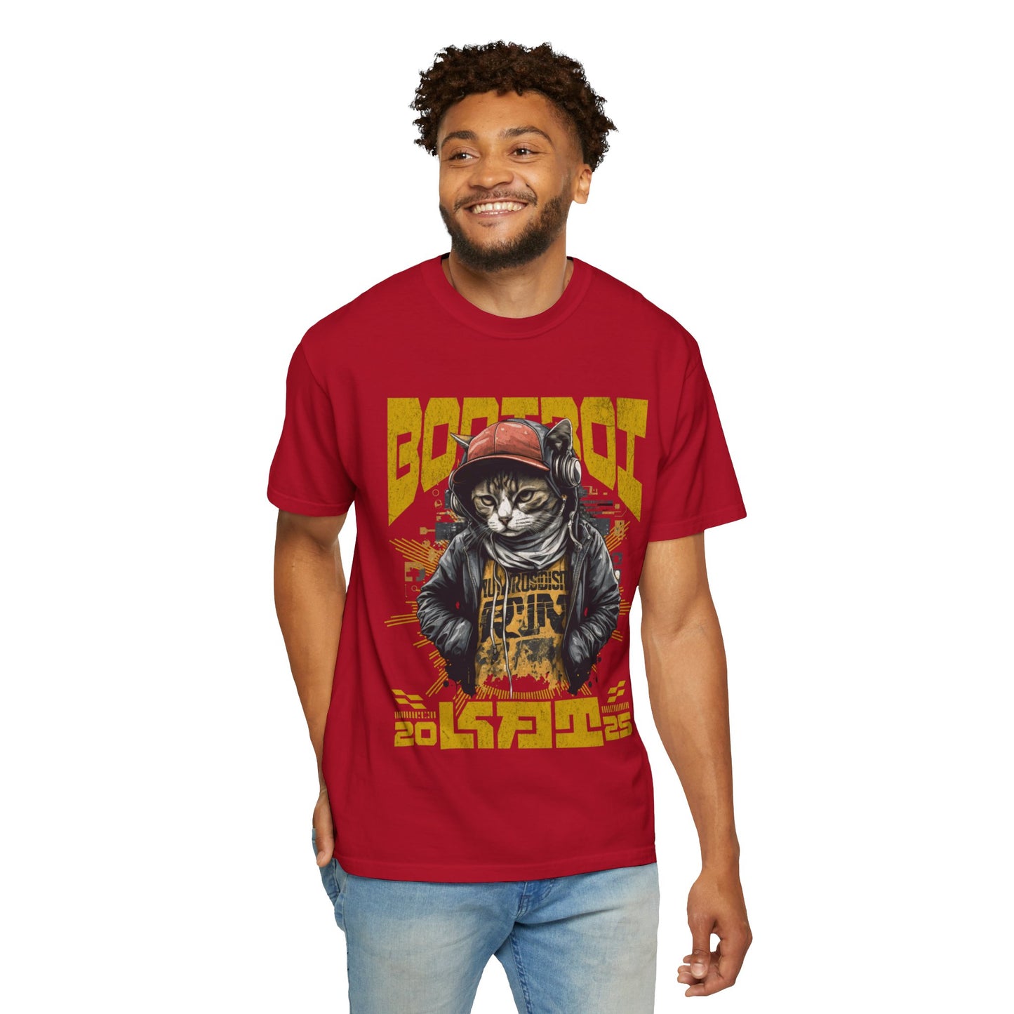 Bodi boi Unisex Vintage Style T-Shirt, Trendy Apparel for Cat Lovers, Casual Wear, Unique Gift Idea