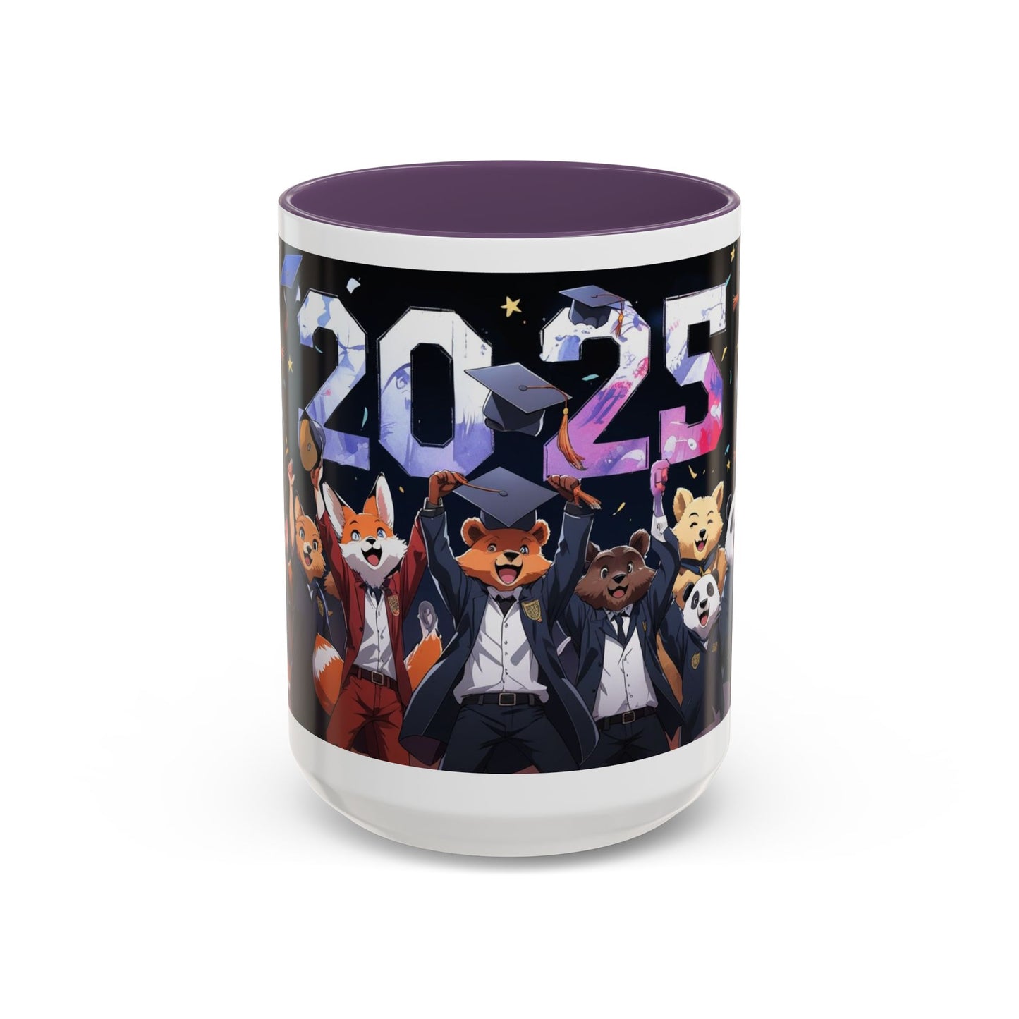 Anime Animals Graduation Celebration Coffee Mug, Funny Animal Graduation Mug, Custom Graduate Gift, Class of 2025 Mug, Unique Graduation Present