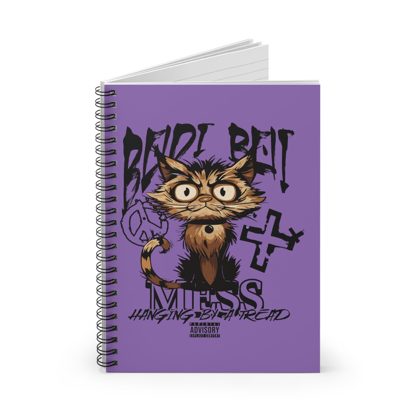 Rebellious Cat Spiral Notebook, Cute Journal for Cat Lovers, Aesthetic Stationery Gift, School Supplies, Funny Gift Idea