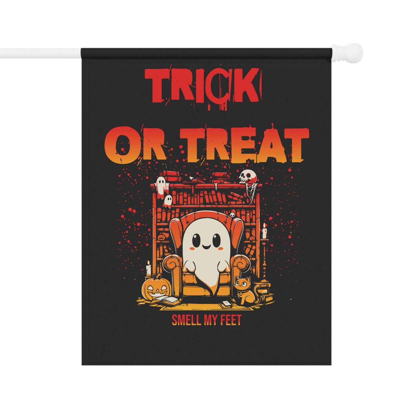 Halloween Garden Banner, Trick or Treat Yard Decor, Spooky House Flag, Fall Outdoor Decoration, Ghost Themed Sign
