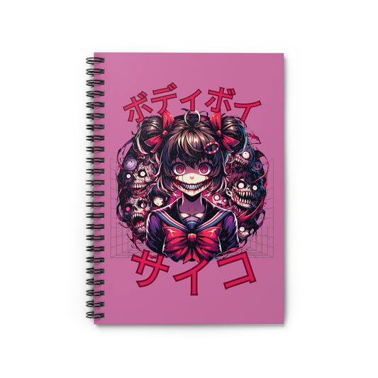 Spooky Themed Spiral Notebook - Cute Horror Design, Perfect for Note-Taking, Doodling, Journaling, Gifts for Gothic Lovers