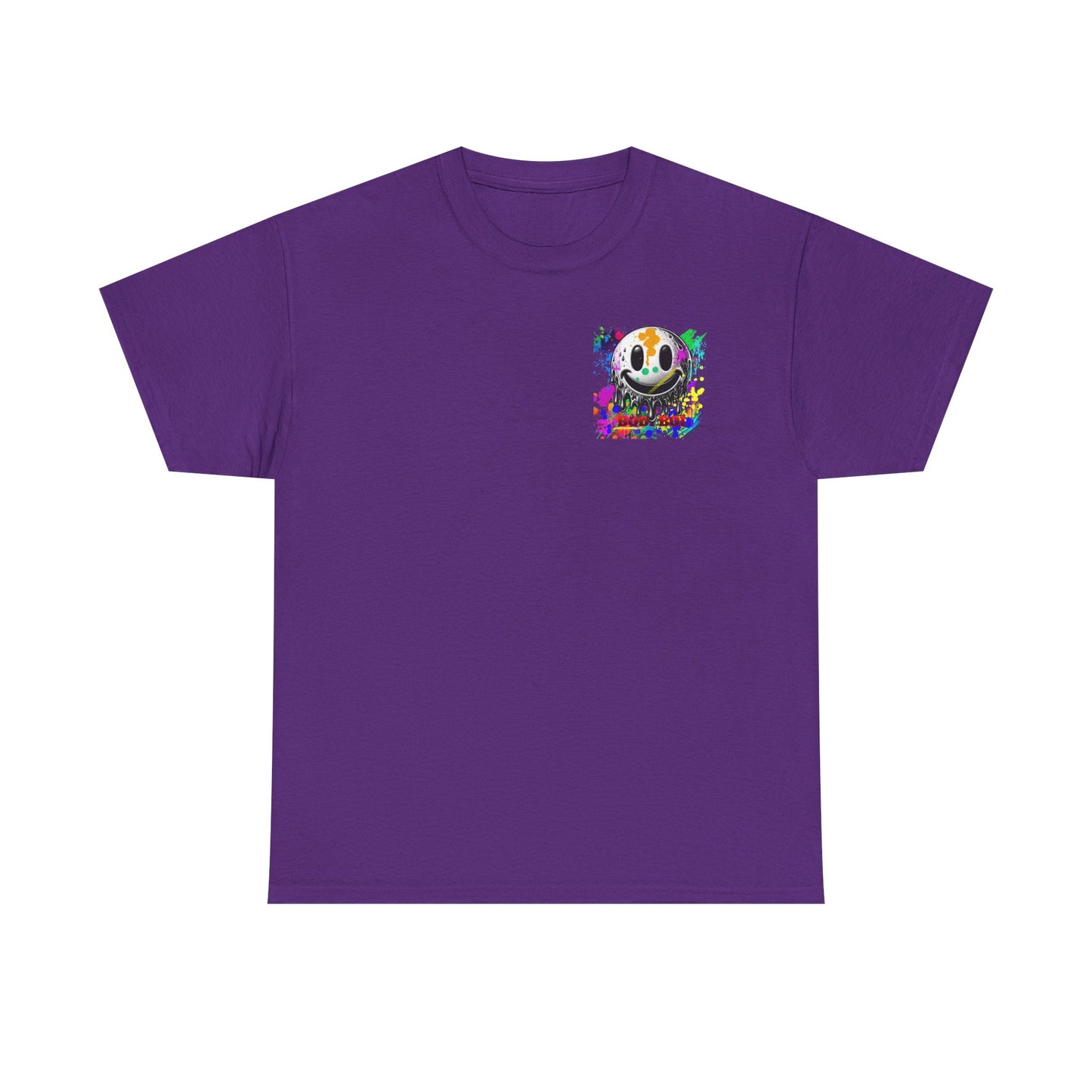 Colorful Graffiti Tee, Unisex Heavy Cotton Tee with Smiley Face Design, Streetwear Top, Graphic Tee for Art Lovers, Casual Gift for Friends