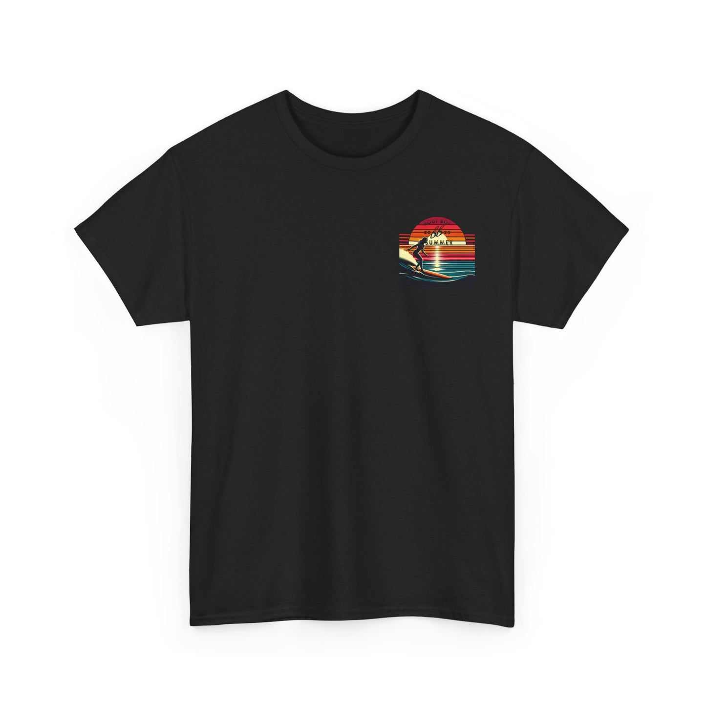 Surf Sunset Unisex Heavy Cotton Tee | Relaxed Summer Vibe, Perfect for Beach Days, Vacation, Gifts, Casual Wear, Fun Times