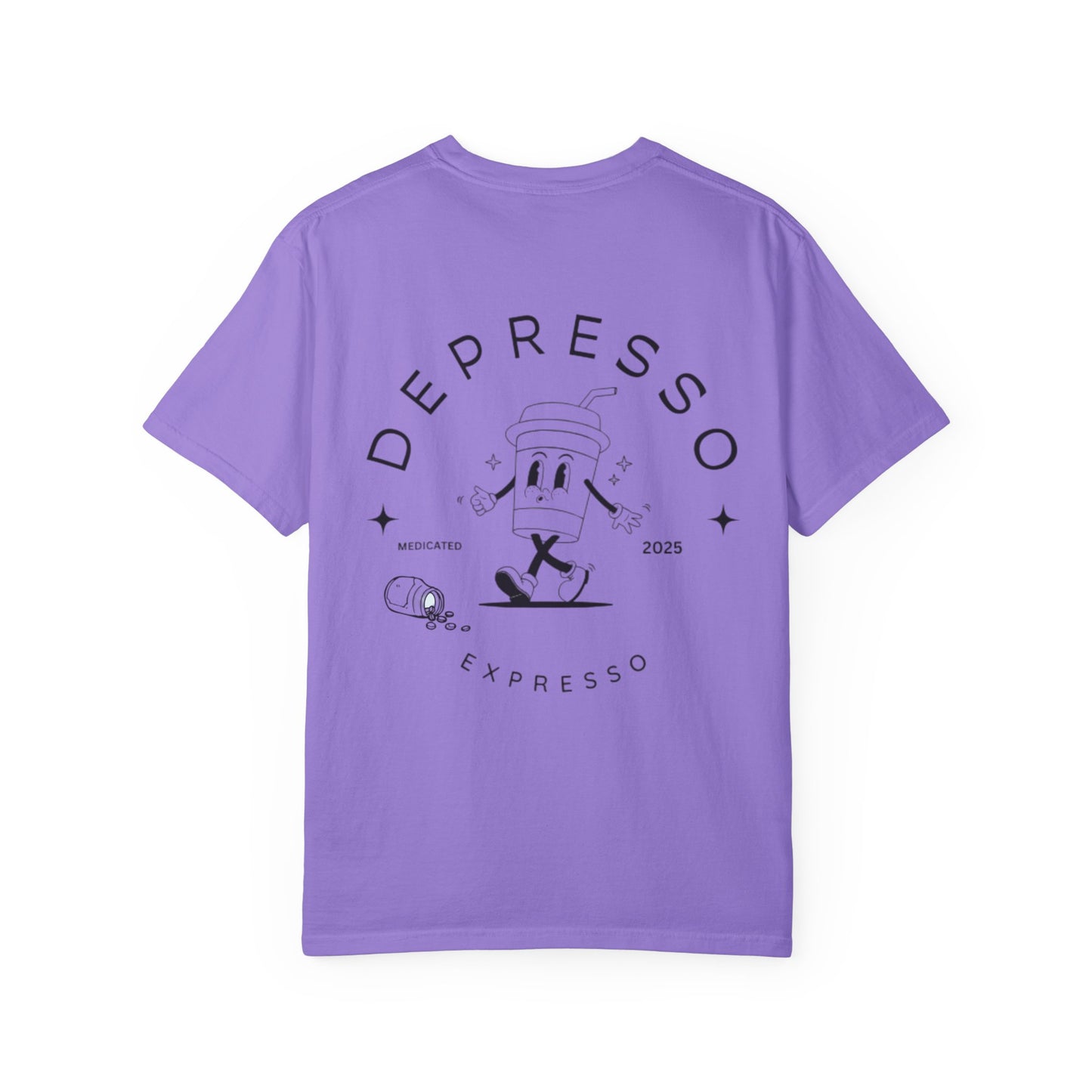 Depresso Expresso Garment-Dyed T-Shirt, Vintage Coffee Lover Tee, Casual Unisex Wear, Gift for Baristas, Perfect for Everyday Style