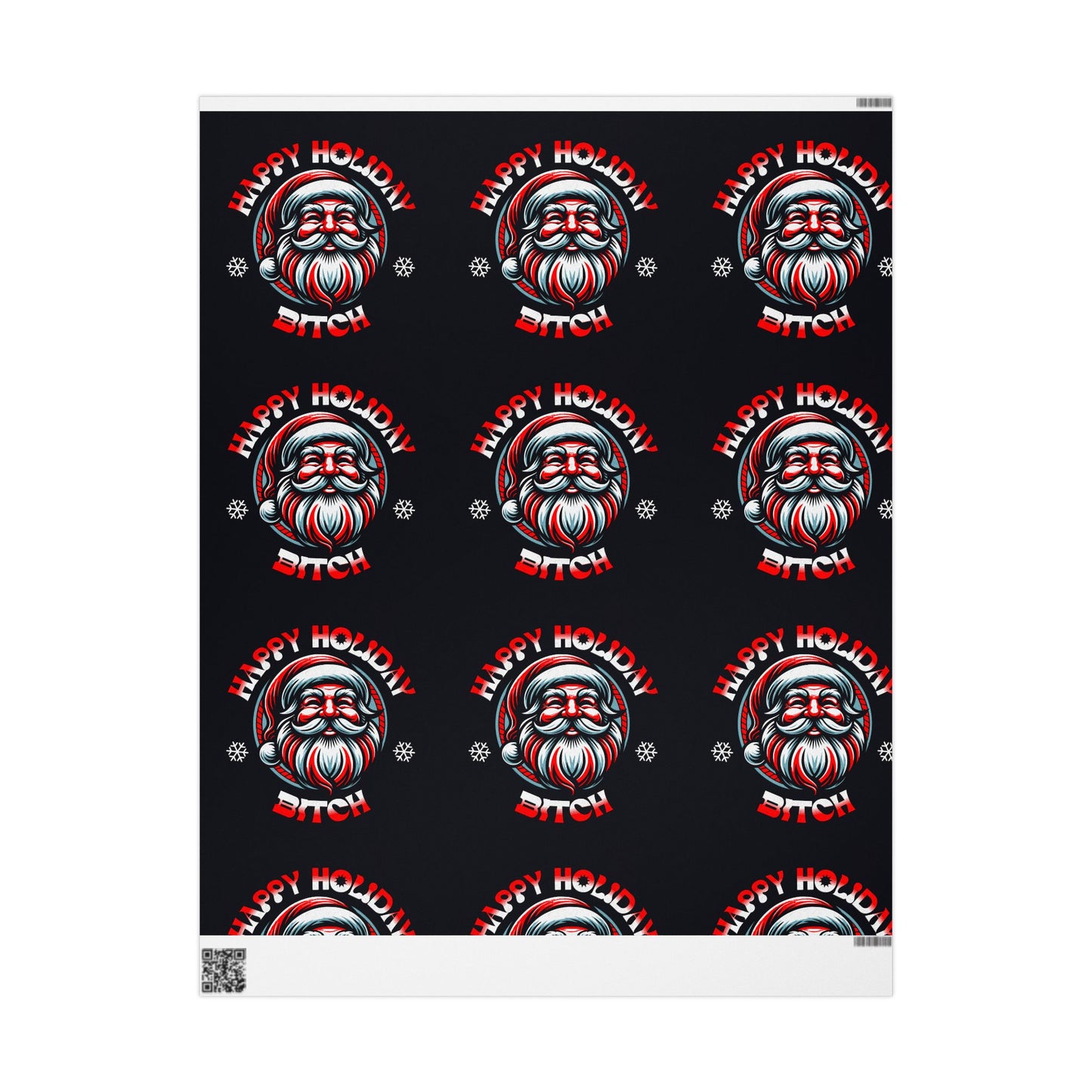 happy xmas bitch Paper Roll, Holiday Gift Wrap for Christmas, Birthdays, and Special Occasions - Unique Black Design