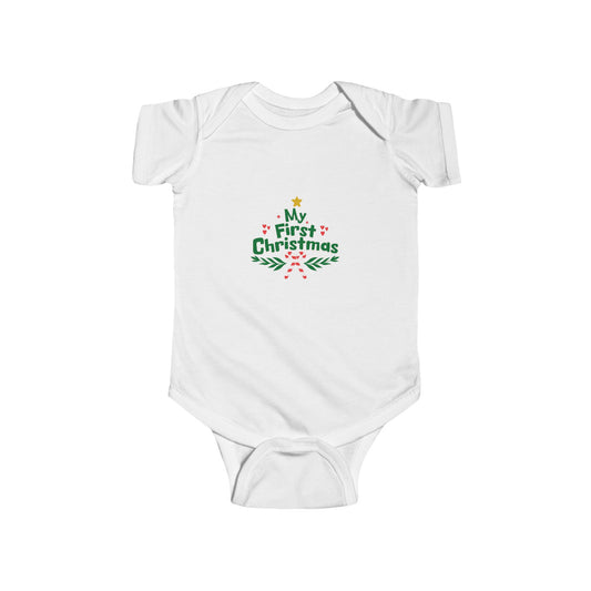 My First Christmas Infant Bodysuit, Baby Holiday Outfit, Cute Christmas Onesie, Baby Shower Gift, Newborn Christmas Apparel