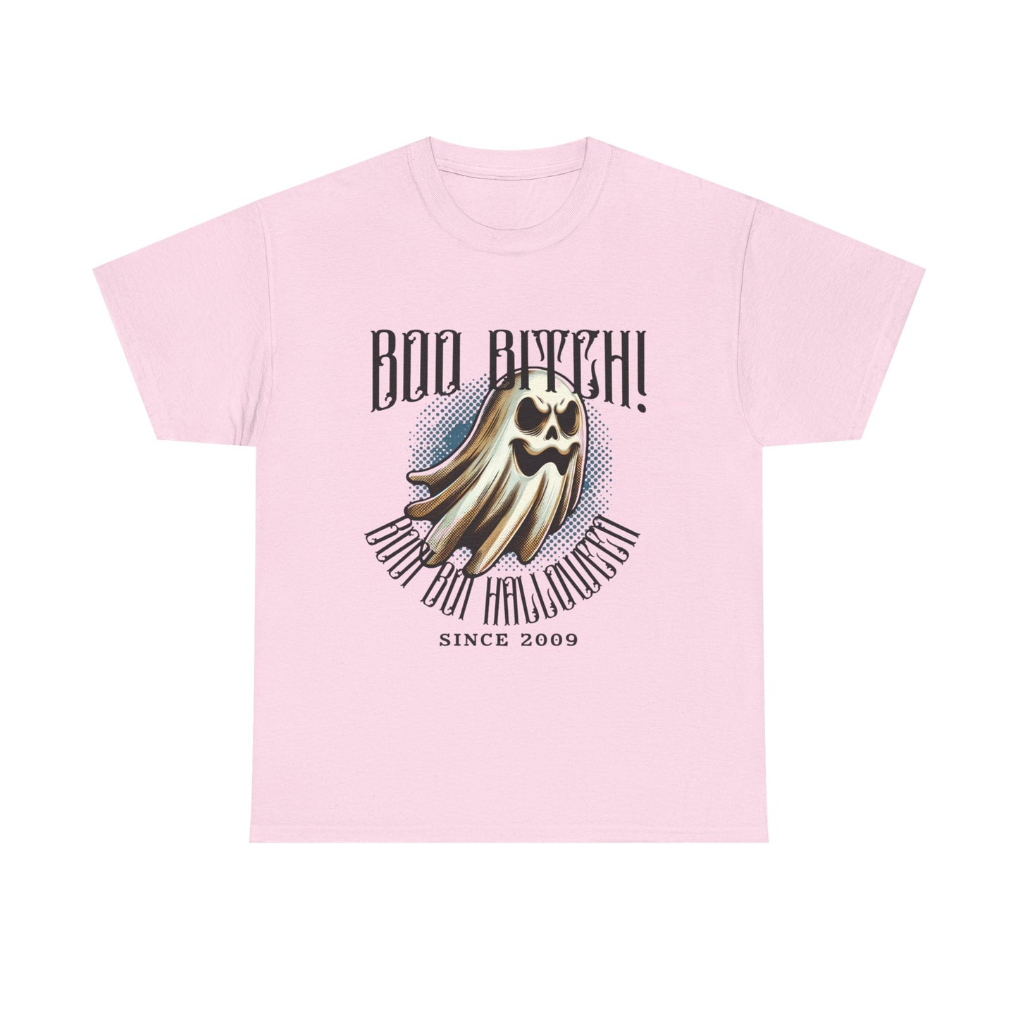 Boo Biych! Halloween Unisex Heavy Cotton Tee, Spooky T-Shirt, Halloween Costume Top, Ghost Graphic Shirt, October Festive Apparel