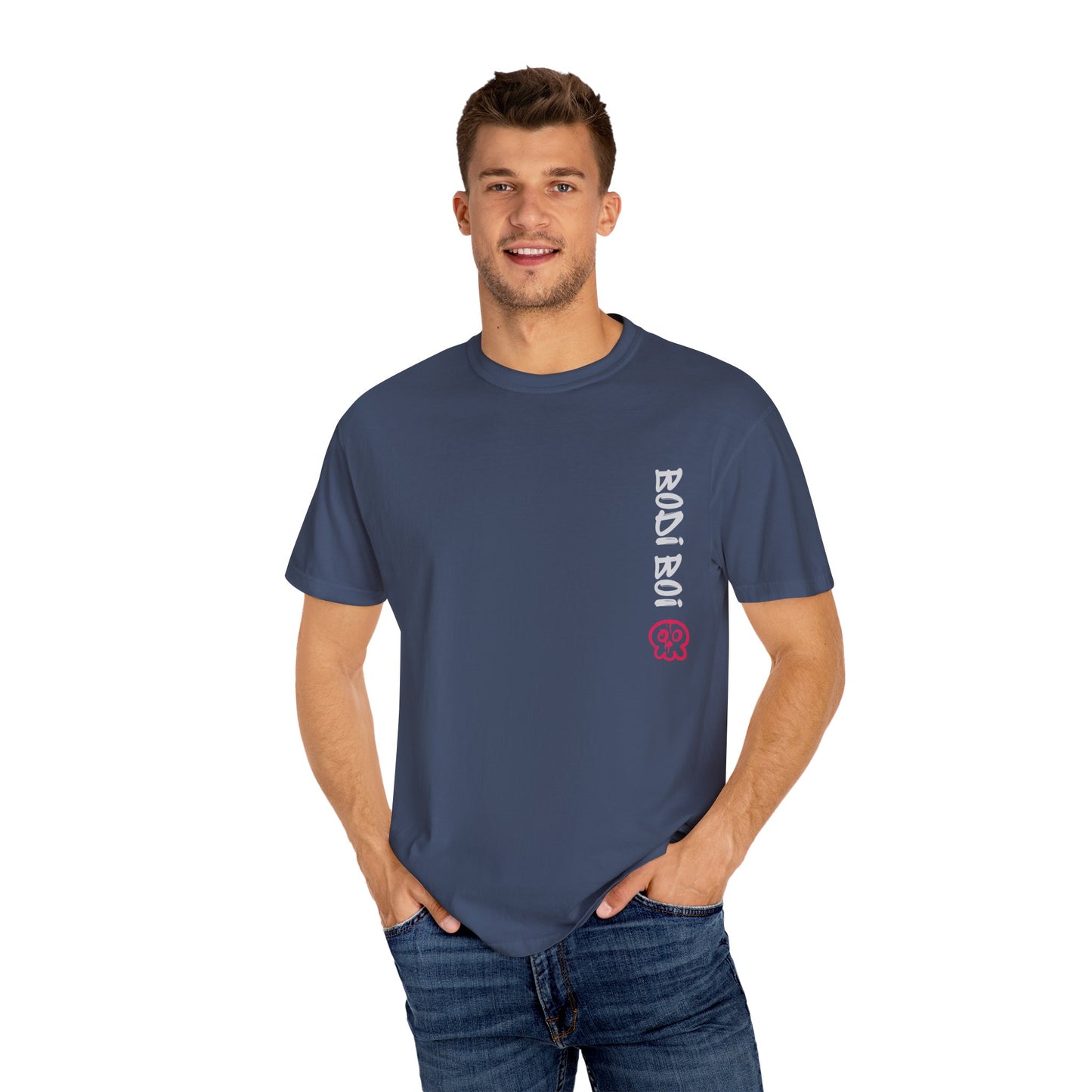 Garment-Dyed Unisex T-Shirt with Bold Koi Design, Trendy Streetwear, Gift for Casual Wear, Unique Graphic Tee, Perfect for Summer Vibes