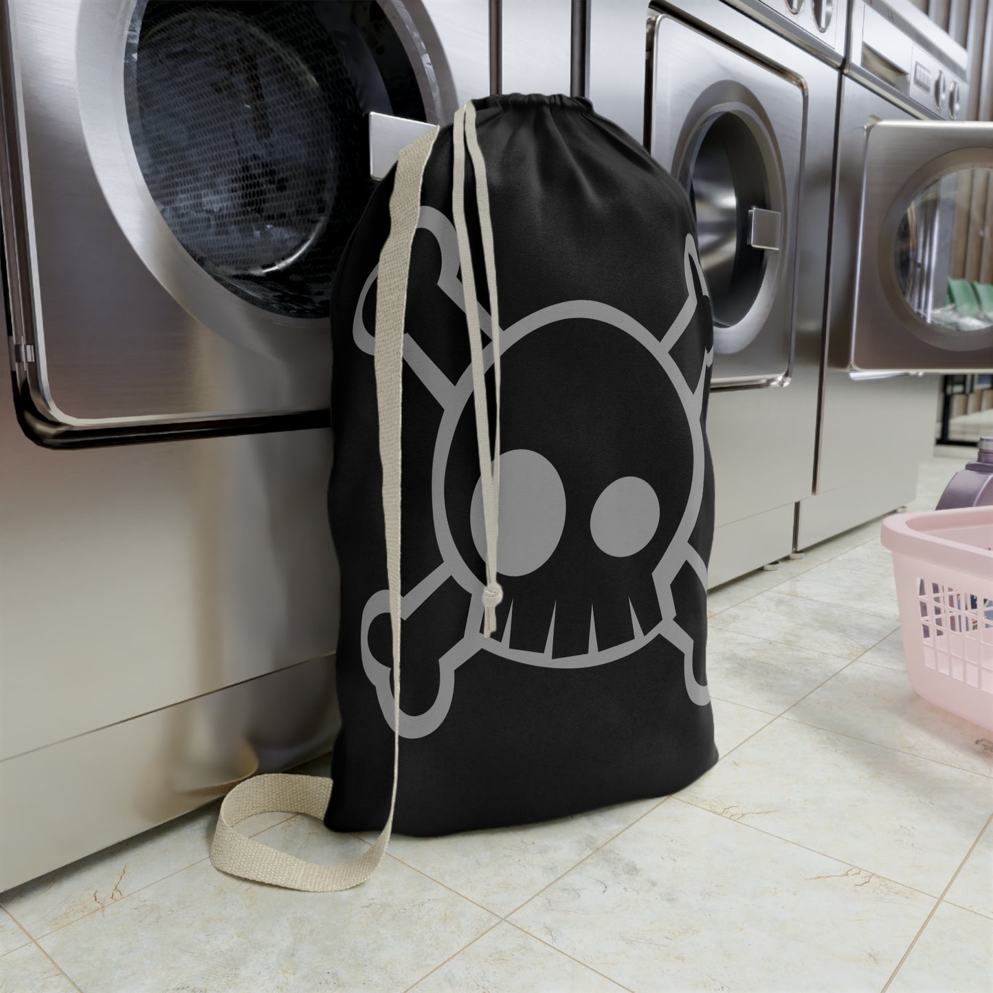 Skull & Crossbones Laundry Bag, Unique Storage Bag, Fun Gift for Teens, Pirate Decor, Home Organization