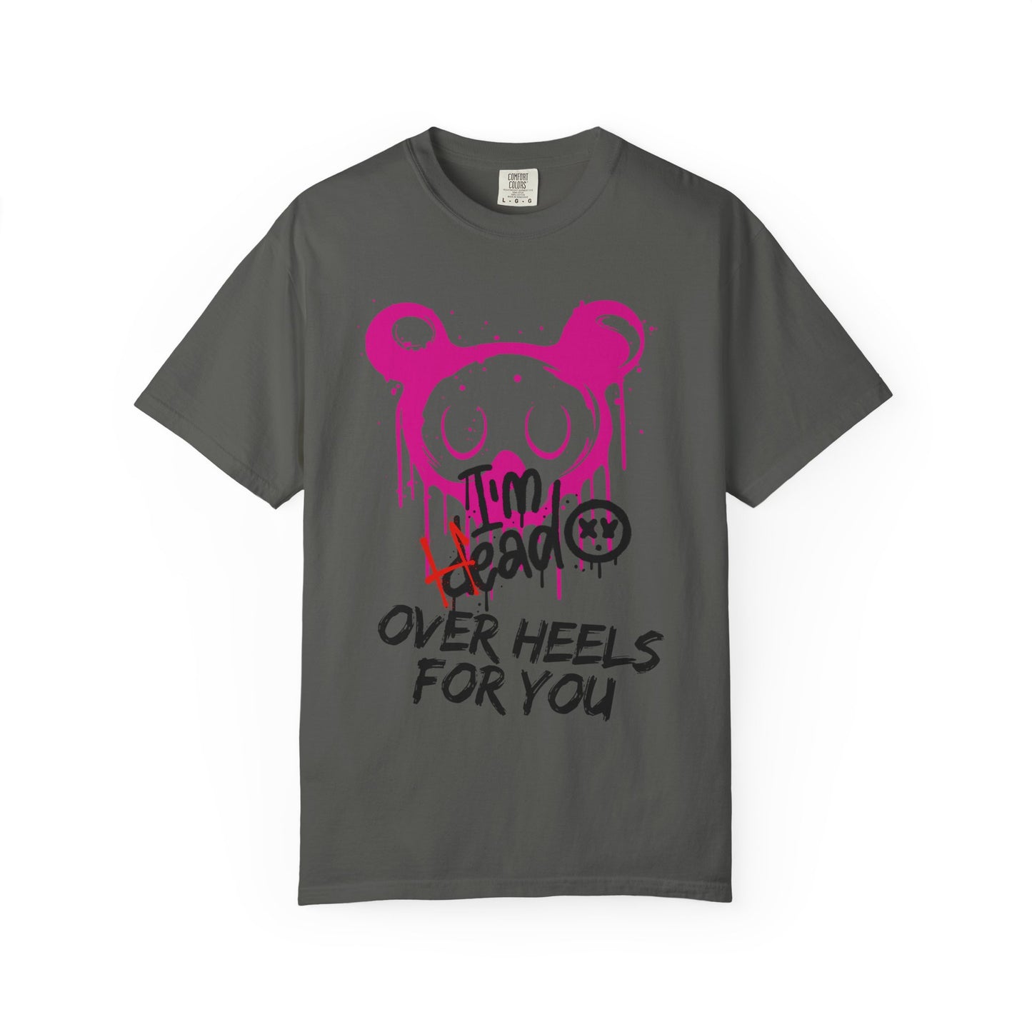 Head Over Heels T-Shirt with Cute Design, Perfect Gift for Friends, Casual Wear, Valentine's Day, Year-Round Fashion