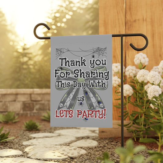 Garden Party Banner, Outdoor Decor, Halloween Party, Fall Celebration, Yard Sign, Festive Banner, Spider Theme