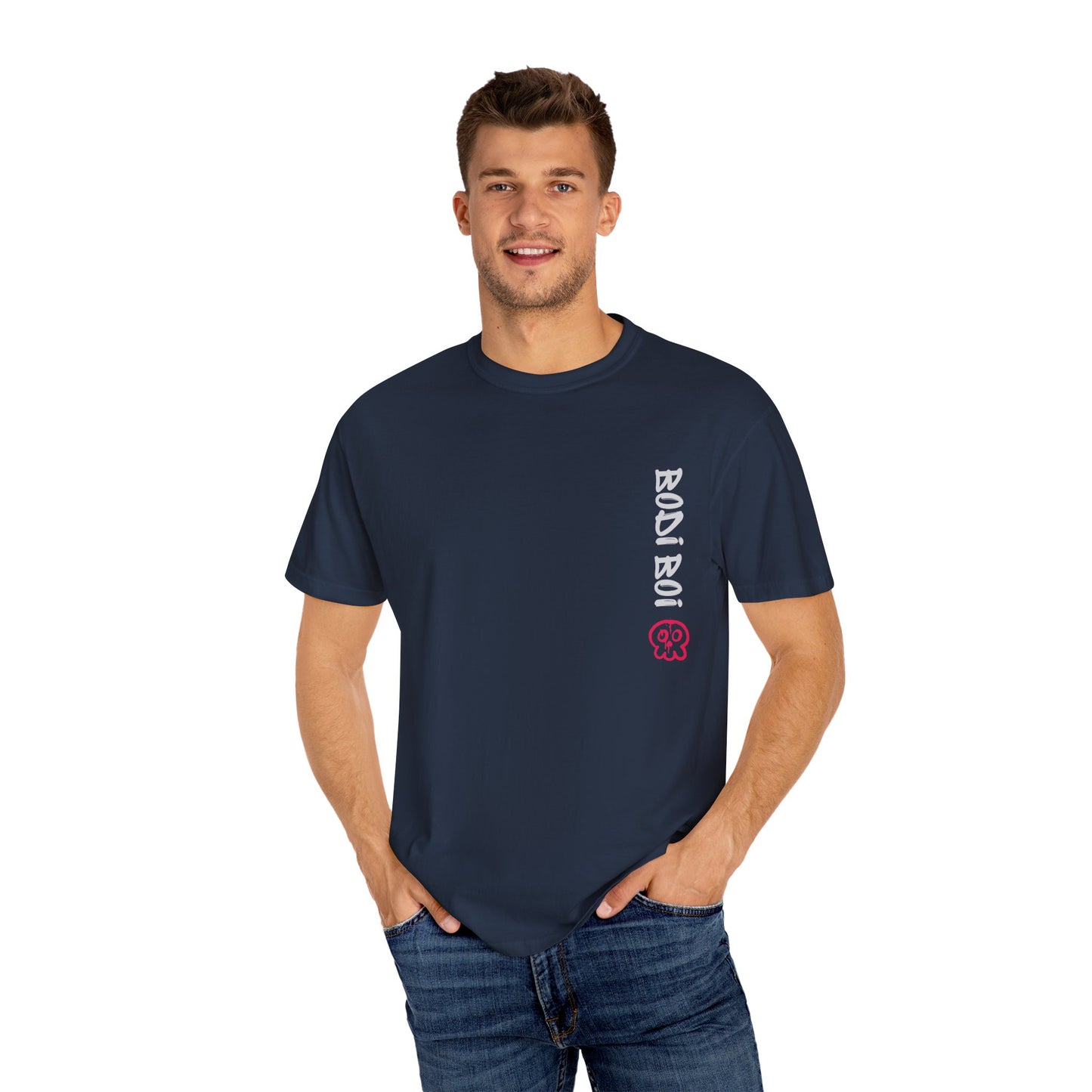 Garment-Dyed Unisex T-Shirt with Bold Koi Design, Trendy Streetwear, Gift for Casual Wear, Unique Graphic Tee, Perfect for Summer Vibes