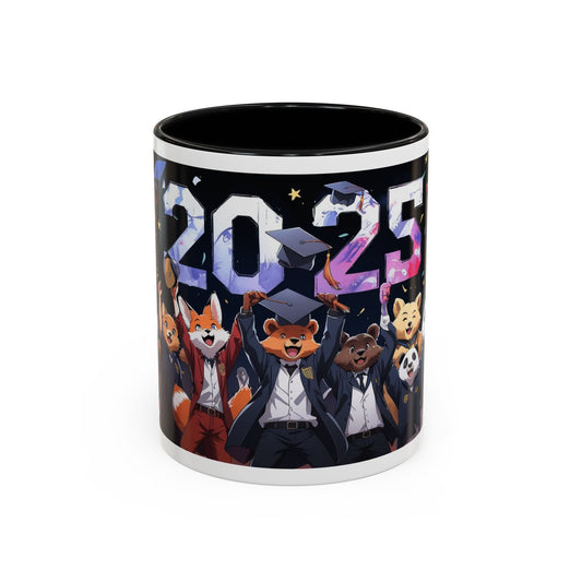 Anime Animals Graduation Celebration Coffee Mug, Funny Animal Graduation Mug, Custom Graduate Gift, Class of 2025 Mug, Unique Graduation Present