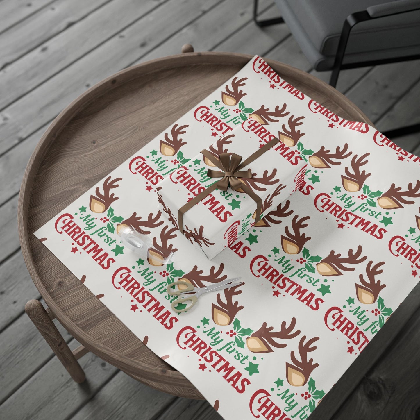 First xmas, Christmas Wrapping, Eco-Friendly Gift Wrap, Seasonal Paper, Unique Gift Packaging